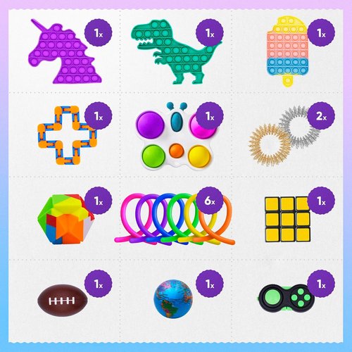 Fidget Poppers Pack - 50 Pcs Sensory Fidget Toys for Kids | Perfect Party Favors & Stocking Stuffers