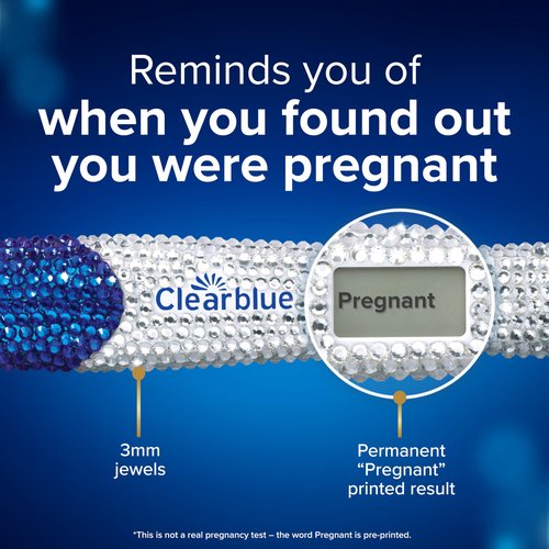 Clearblue Bedazzled Pregnancy Announcement Keepsake Stick 1ct; Unique and Memorable Reminder for Sharing Special Moments on Social Media