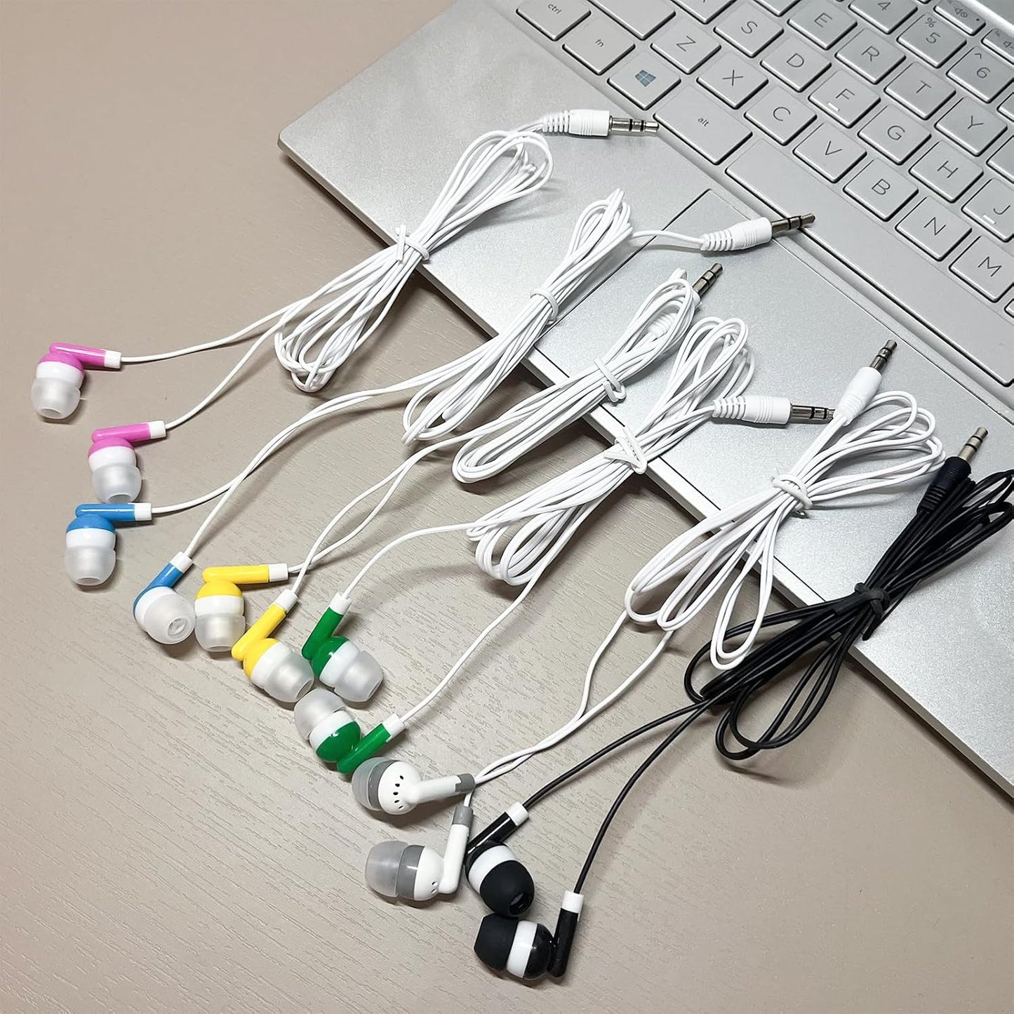 WAHUWAY 60 Pack Earbuds Bulk Kids Classroom Headphones for School Travel or Home Use(Multi Color)