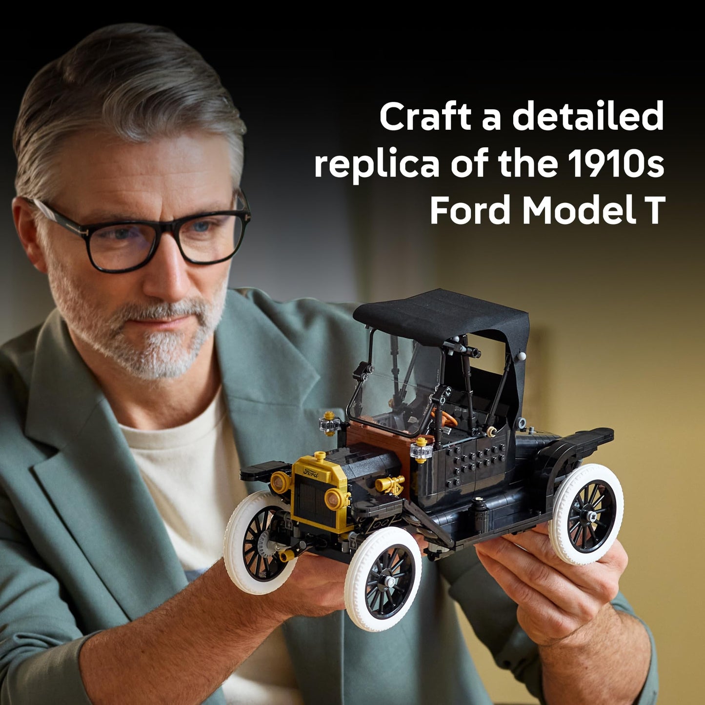 LEGO Icons Ford Model T Building Set for Adults - Collectible Kit with Detailed Features for Bedroom, Home Office or Shelf Decor, Gift for Men, Women, & Car Fans Ages 18+ - 11376