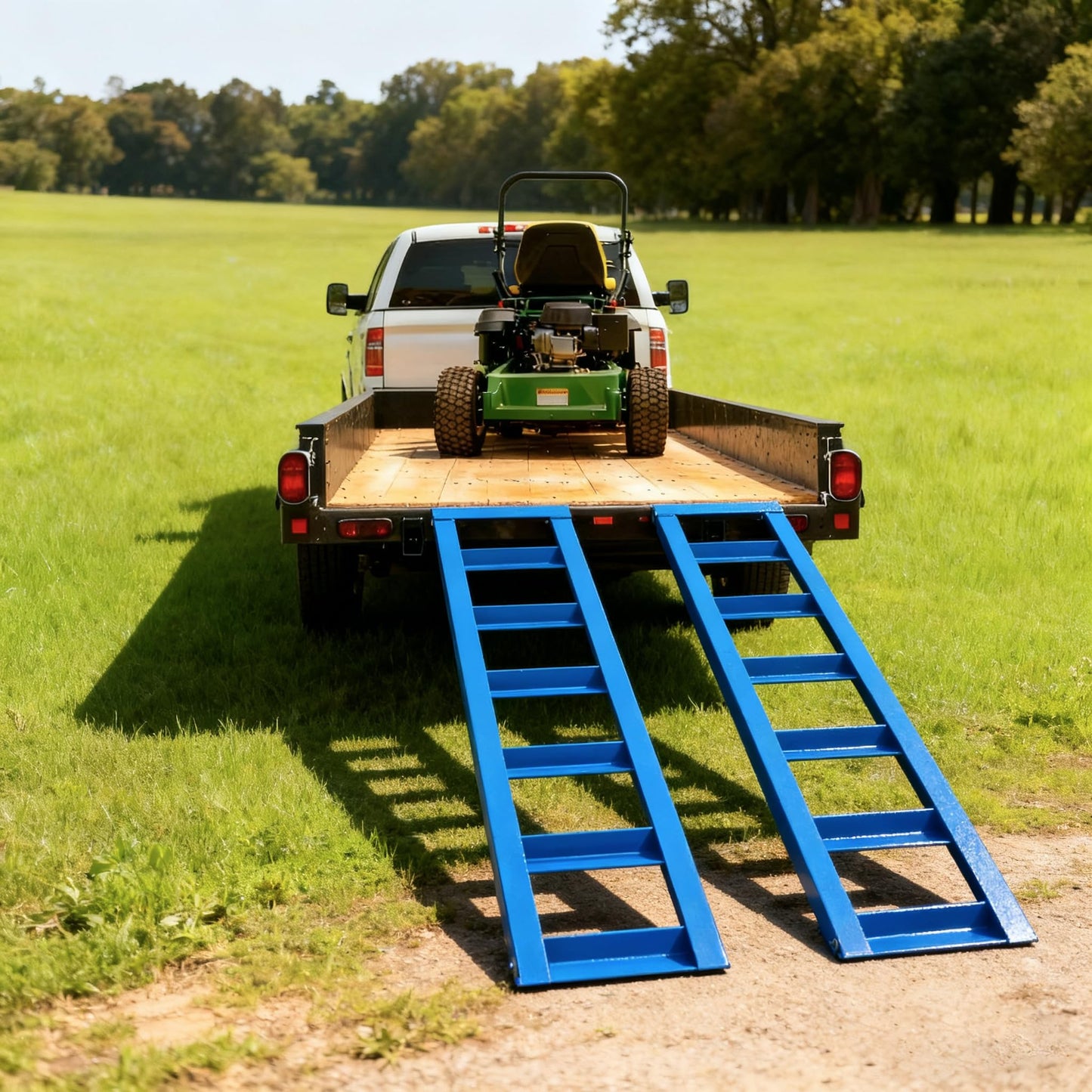 48" x 12.5" Trailer Ramps, 6000Lbs Capacity, Universal Steel Loading Ramp for Motorcycle, Tractor, ATV/UTV, Trucks, Lawn Mower Heavy Duty Vehicle Ramp Pair（2-Pack, Blue