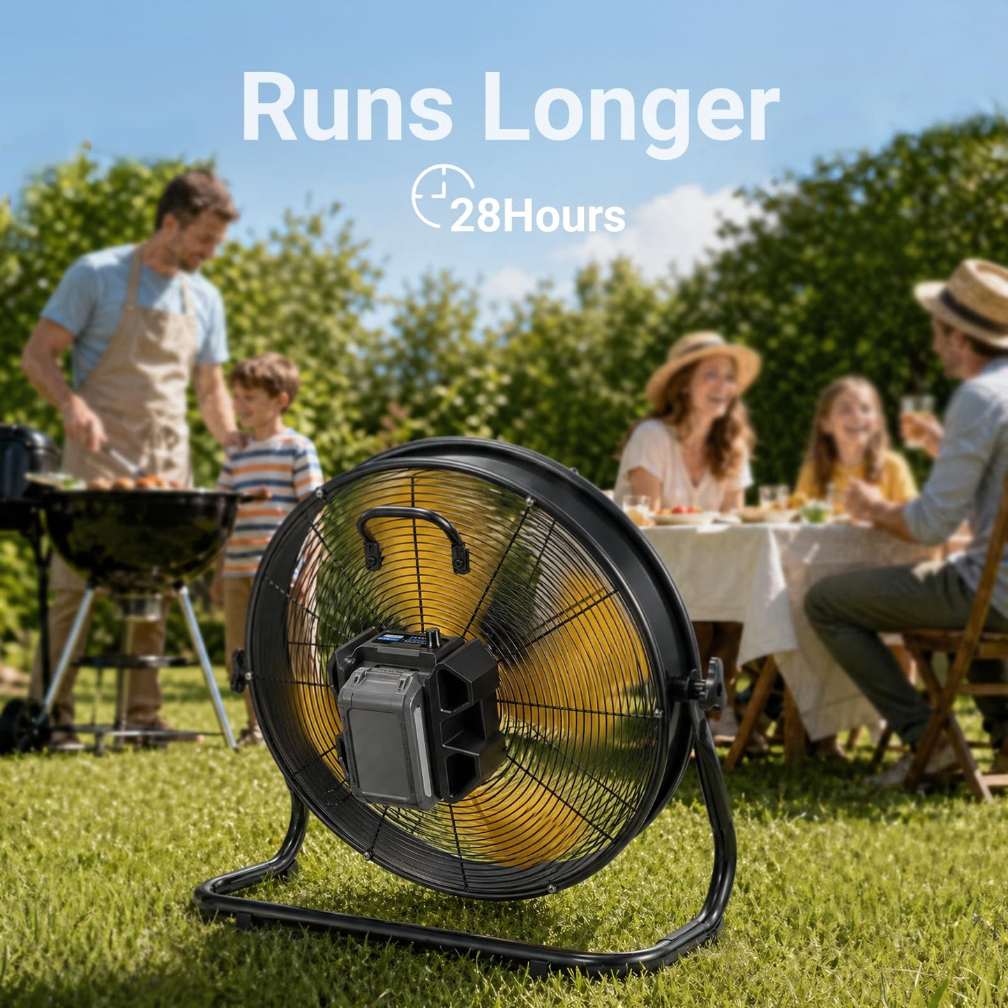 18" High Velocity Brushless Floor Fan Compatible with Dewalt 20V Max Battery(Tool Only), 2500 CFM Cordless Heavy Duty Metal Fan, 5 Speeds Portable Industrial Shop Fan for Home, Garage, Attic, Camping