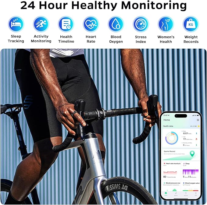 Upgrade Smart Ring for Women Men,Waterproof Fitness Ring, Fitness Tracker for Activity Monitoring,Sleep Tracker, No Subscription Fee, Smart Health Ring for iSO & Android (Black,11#)