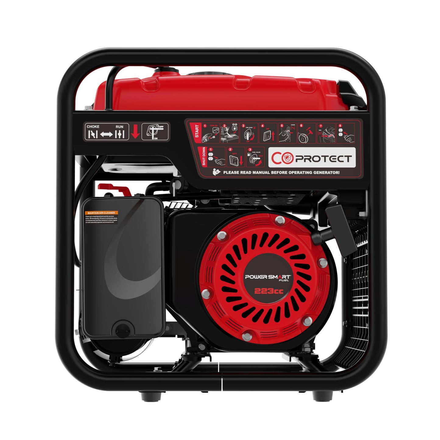 PowerSmart 4500W Portable Inverter Generator with CO Alarm, 223cc Gas Powered Engine, Quiet Run for RV Ready, Home Backup, Emergency, & Camping, EPA Compliant, Parallel Ready