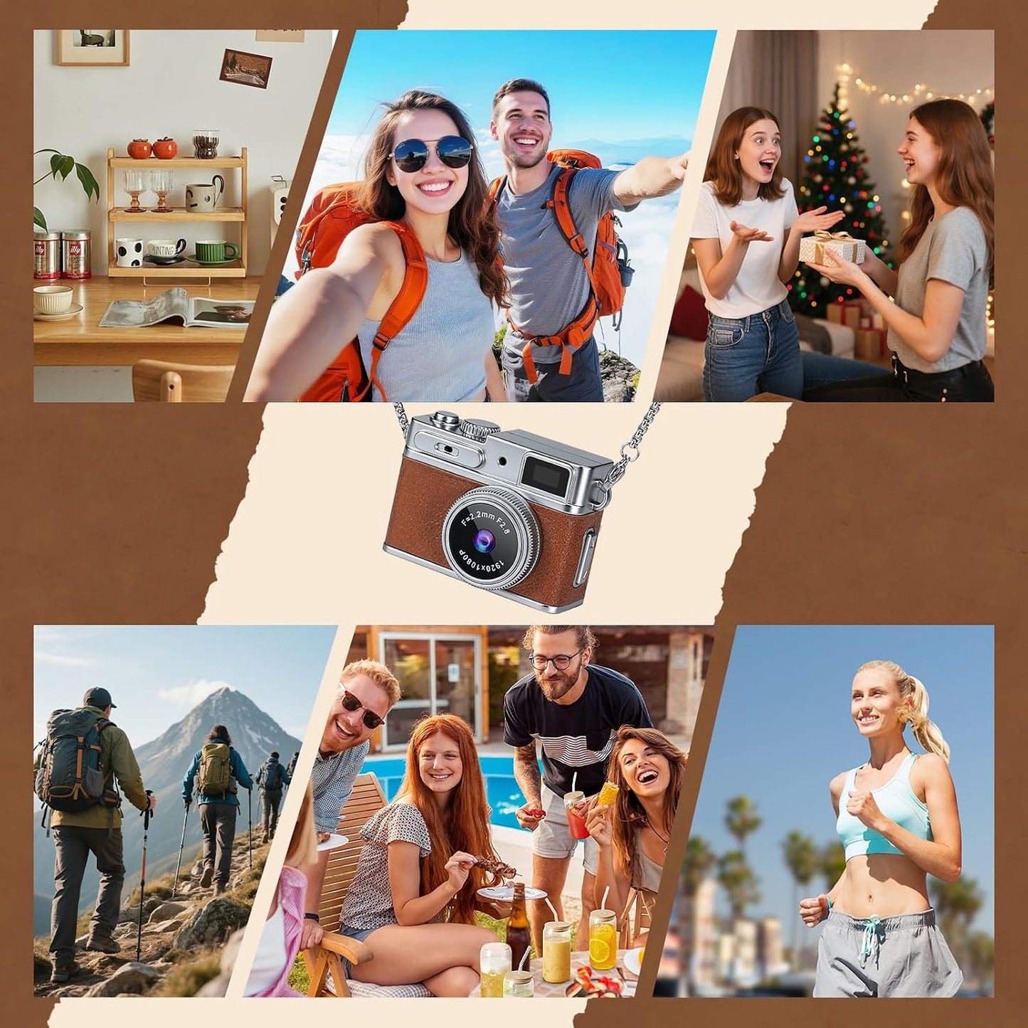 Tawd 1080P 32GB 0.96" Mini Keychain Camera - HD Retro Digital Camera, Compact with SD Card, HD Display, Portable Pocket