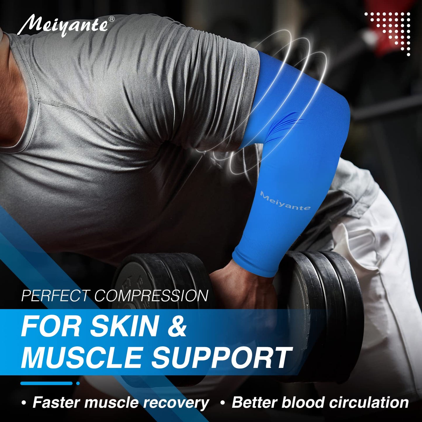 Meiyante Arm Sleeves with Thumb Holes for Men & Women, Cooling UPF 50+ UV Sun Protection Sleeves with Palm Coverage, Breathable Compression Sleeves for Golf, Driving, Running, Gardening & Tattoo Cover