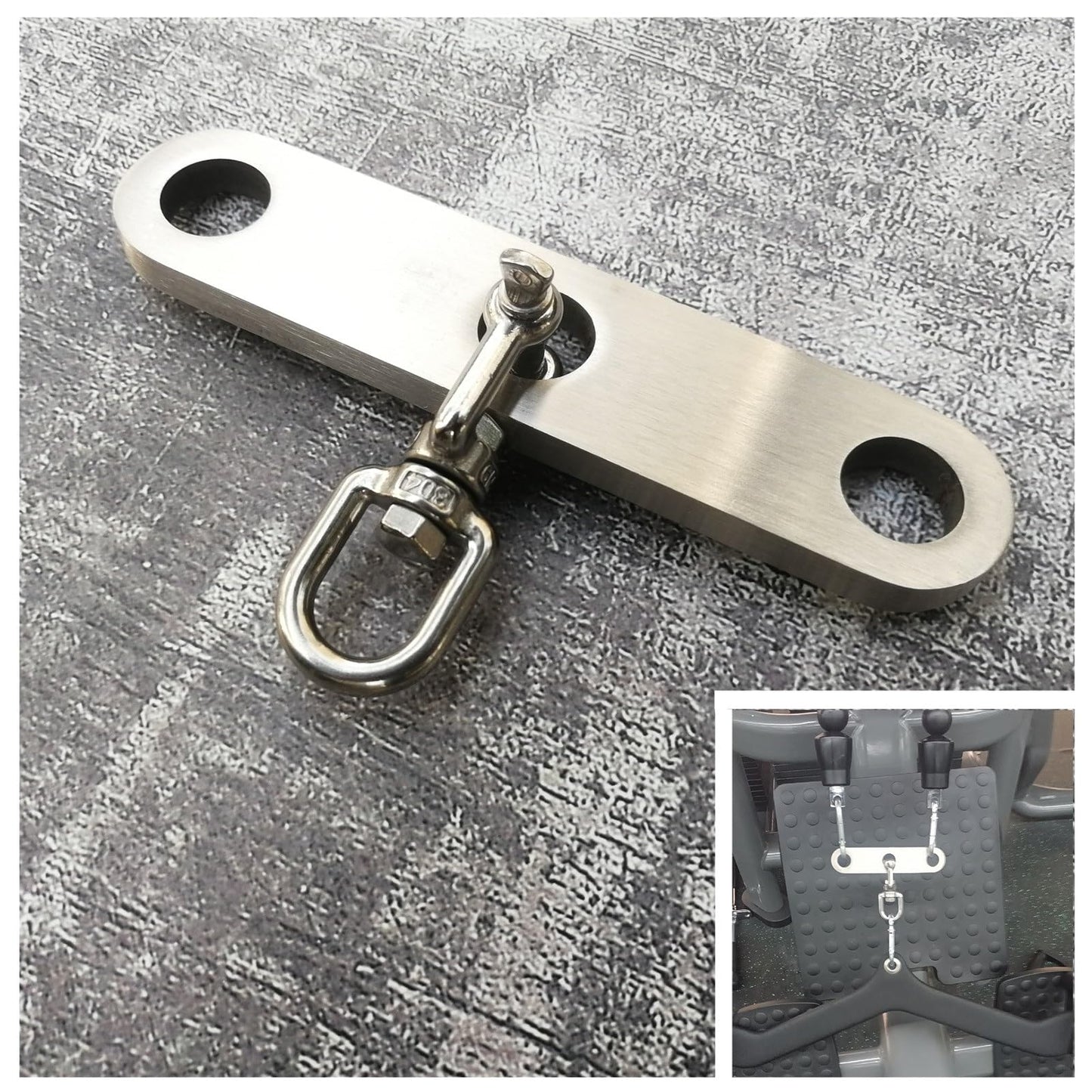 YIXUAN FITNESS 2 to 1 Cable Tower Attachment Adapter, Merge 2 Cables Into 1 for Dual Pulley Systems Cable Machines LAT Pulldown, Cable Handle Connector Attachments, 304 Stainless Steel Revolving Hook