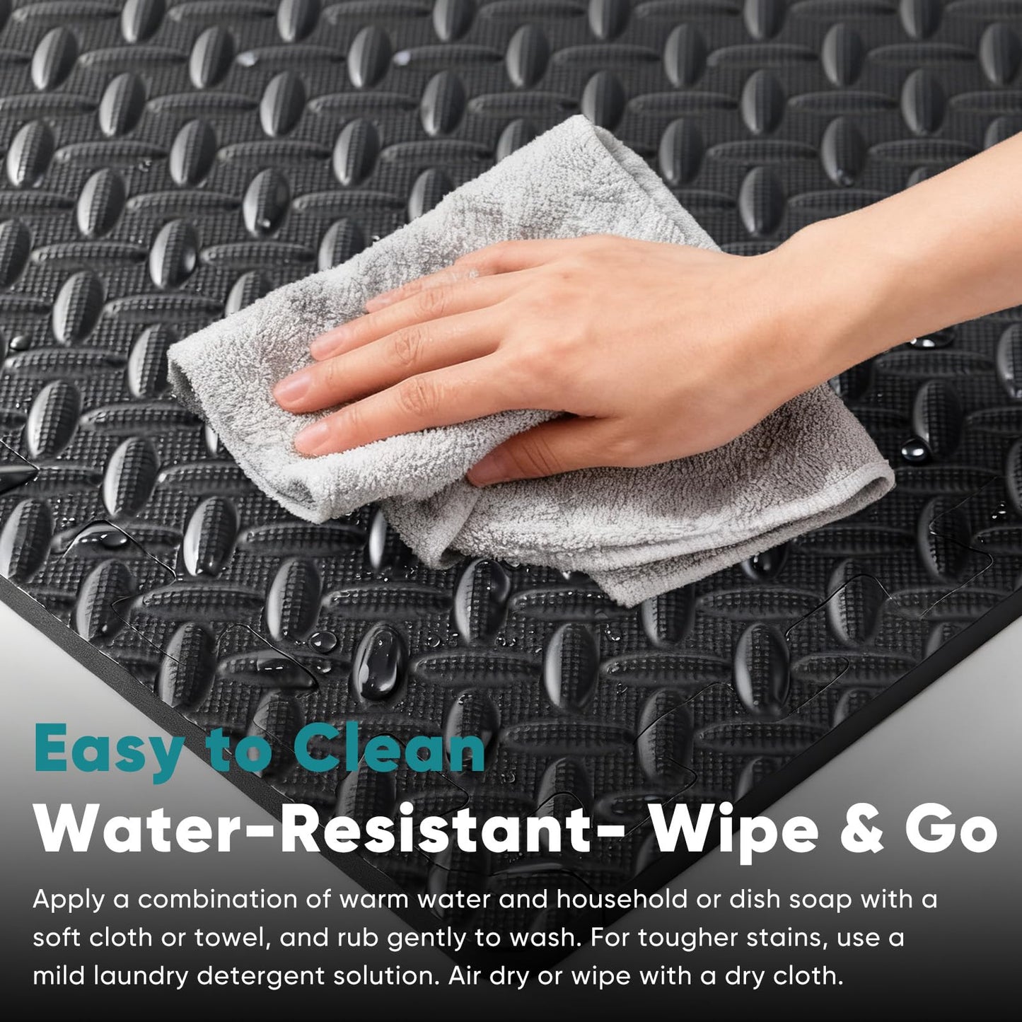 OLIXIS Interlocking Foam Floor Tiles, 1/2 Inch Thick Non-Slip Gym Flooring Mats for Home Gym, Garage Floor Mats Protective Workout Room Tiles for Weight Lifting & Cardio, 12 Pcs
