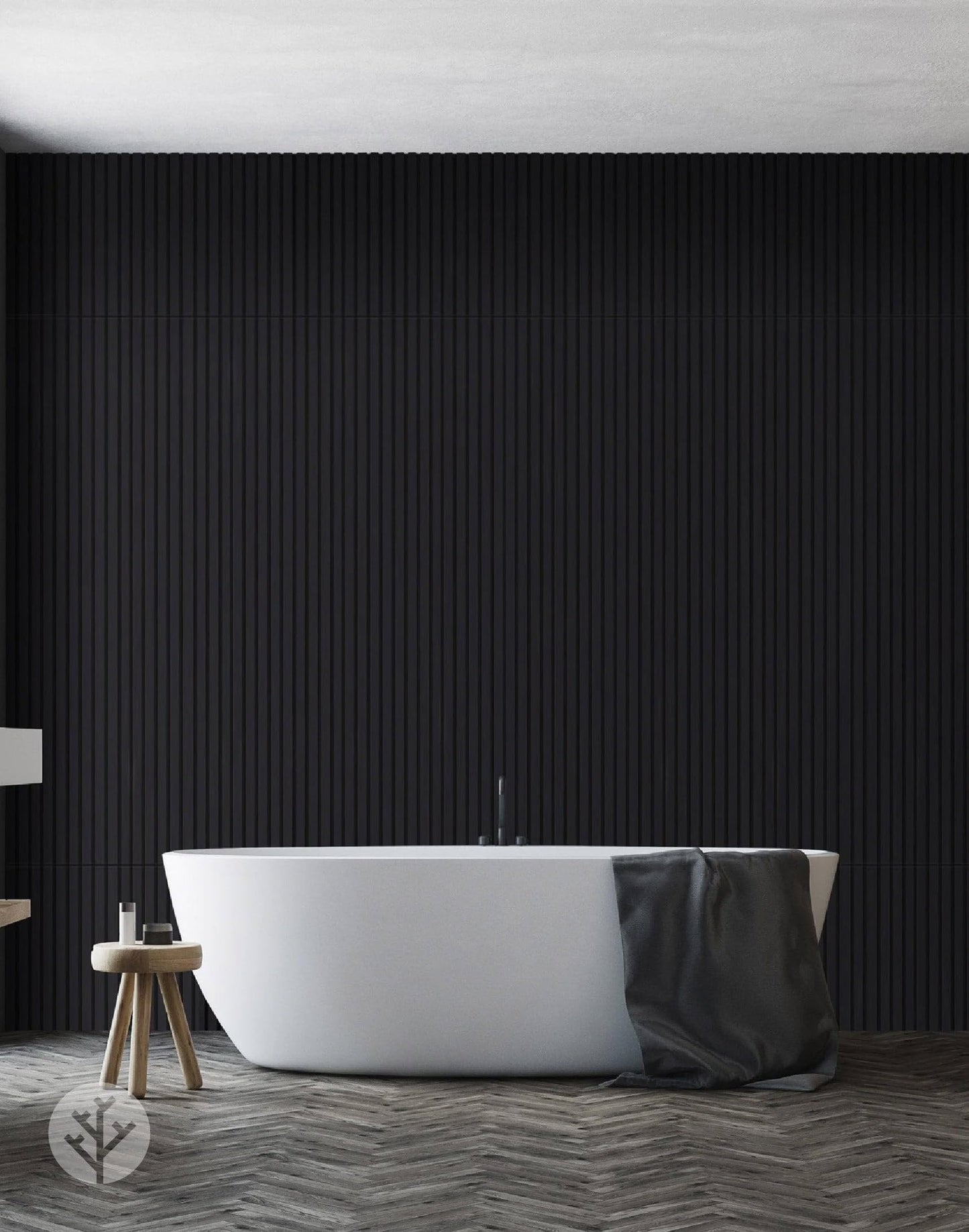 WVH Black Matte Acoustic Slat Wall Panels, Measures 118.11" x 25.20", Smooth Laminate Finish, Interior Decor for Walls & Ceilings, Noise Cancelling & Sound Absorbing for Home, Office & Bedroom, 2pcs