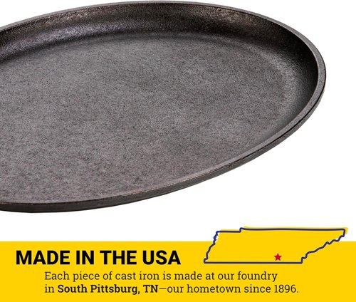 Lodge Cast Iron Griddle - Durable Oval Design, 13.375" x 10", Perfect for Cooking | Black Finish