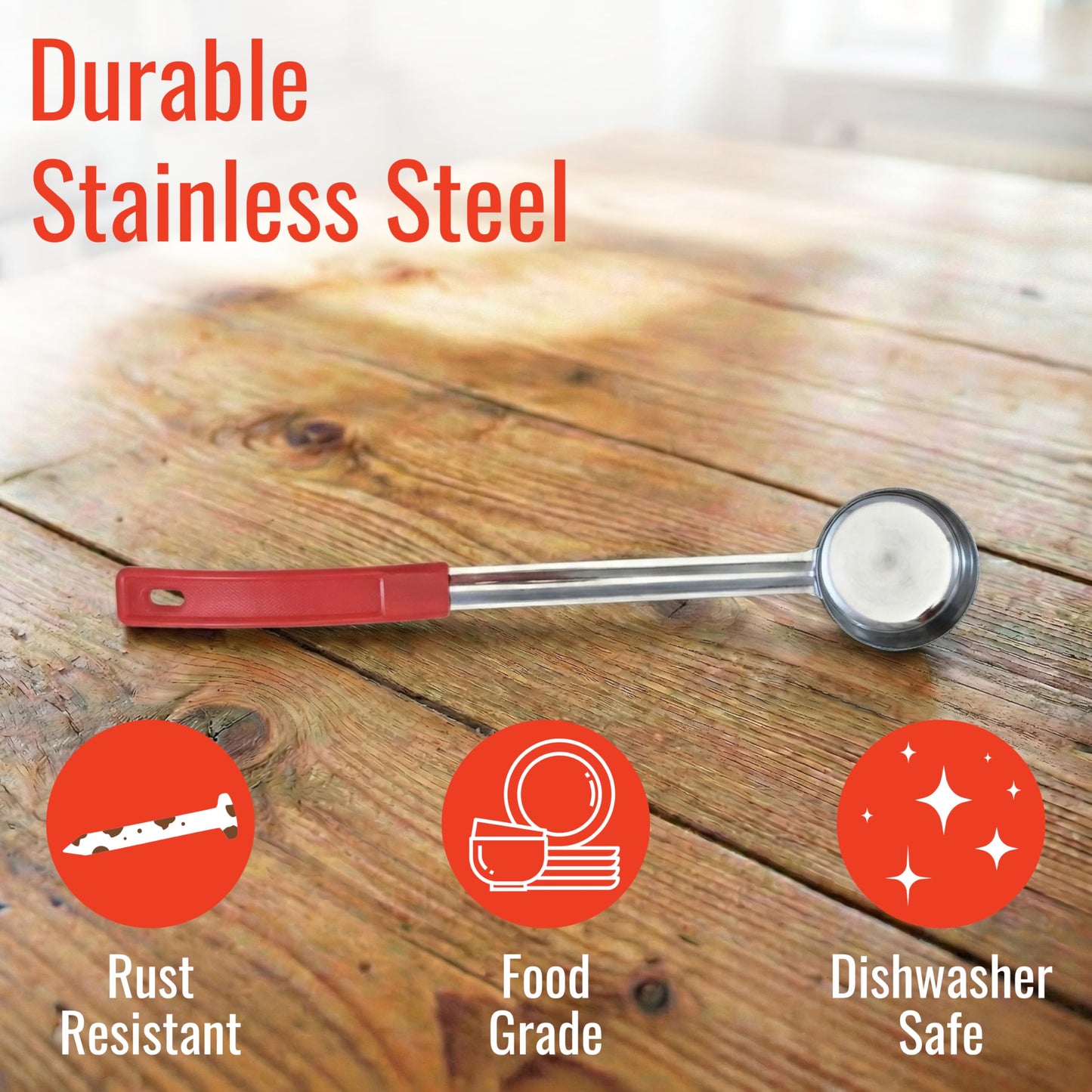 Habanerofire 2 Ounce Solid Stainless Steel Portion Control Ladle Spoon for Measuring and Serving; Commercial Grade Serving Scoops [Pack of 2]