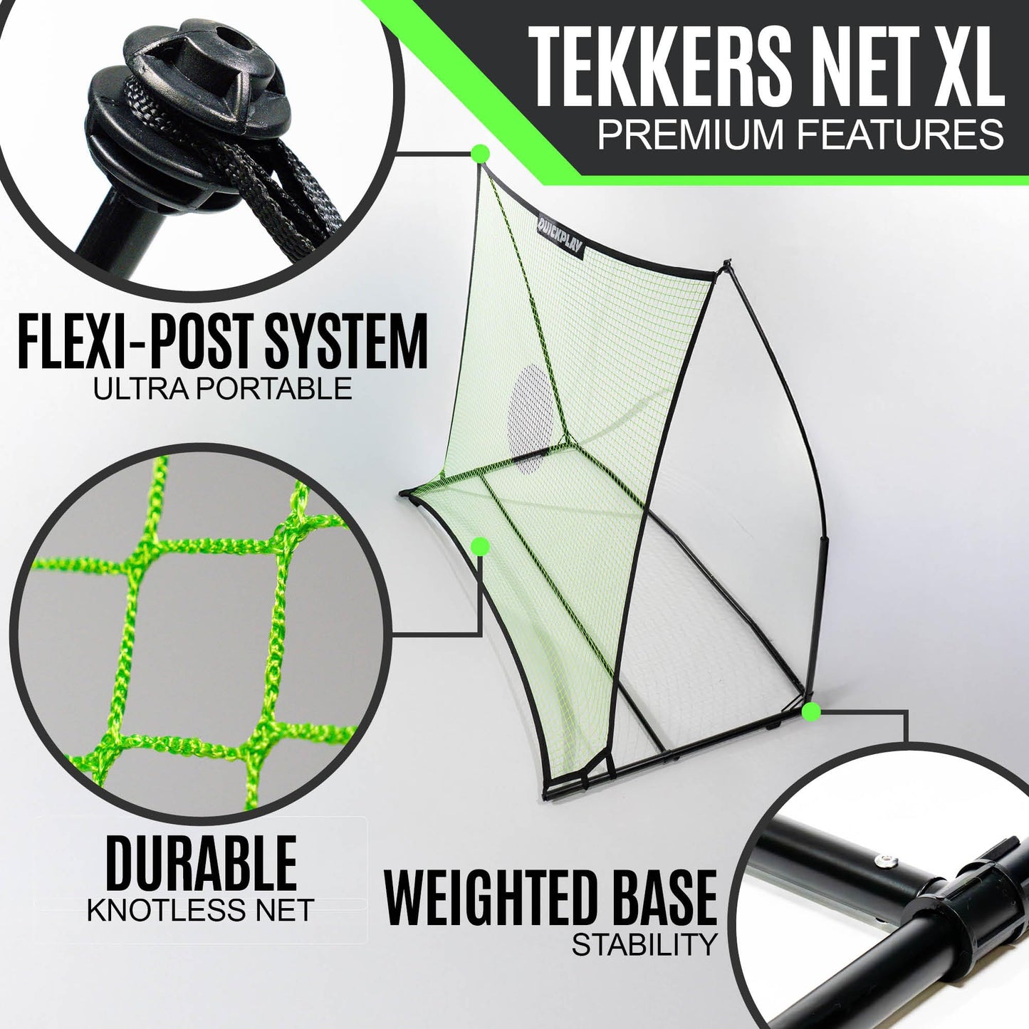 QUICKPLAY Spot Target TEKKERS Soccer Rebounder (8x6') | Perfect for Team or Solo Soccer Training | Ideal Soccer Training Equipment for Passing, Receiving, and Trapping Practice