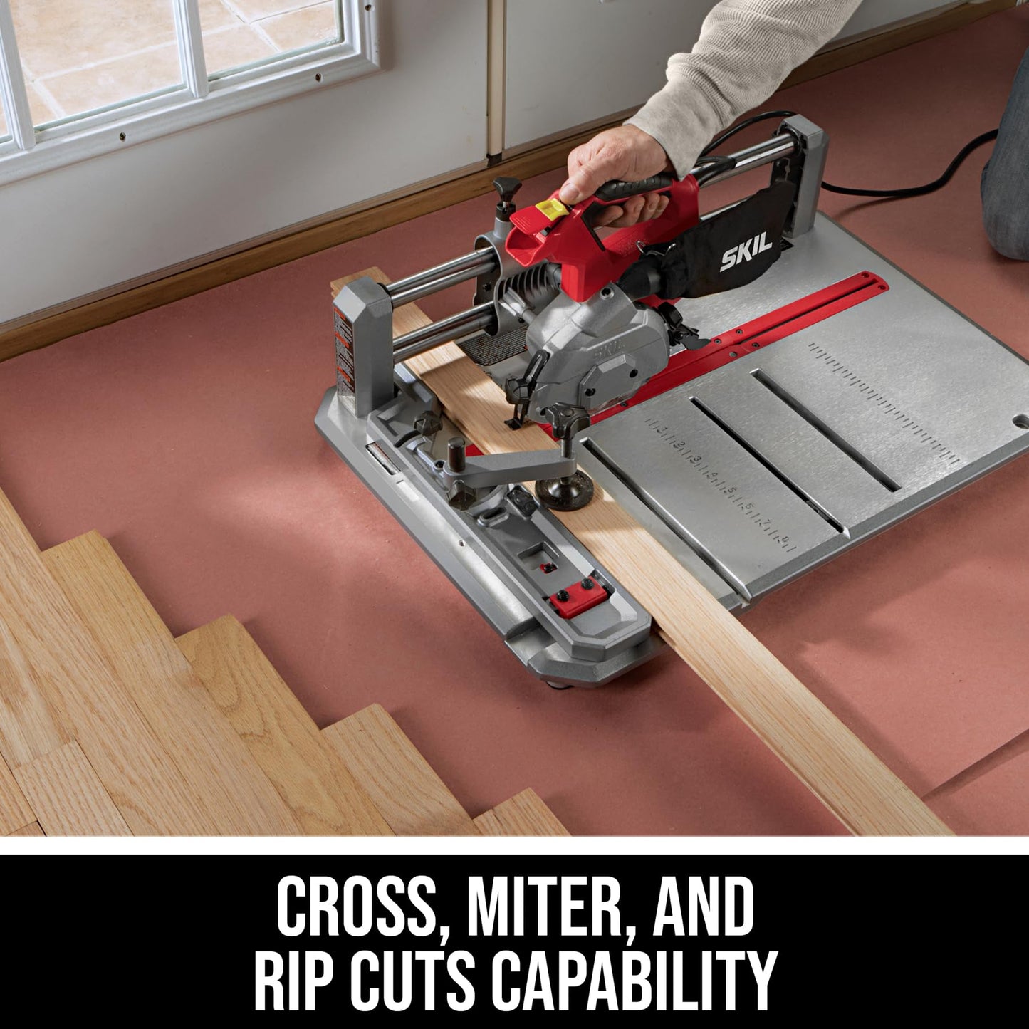 SKIL 3601-02 Flooring Saw with 36T Contractor Blade, Red and black