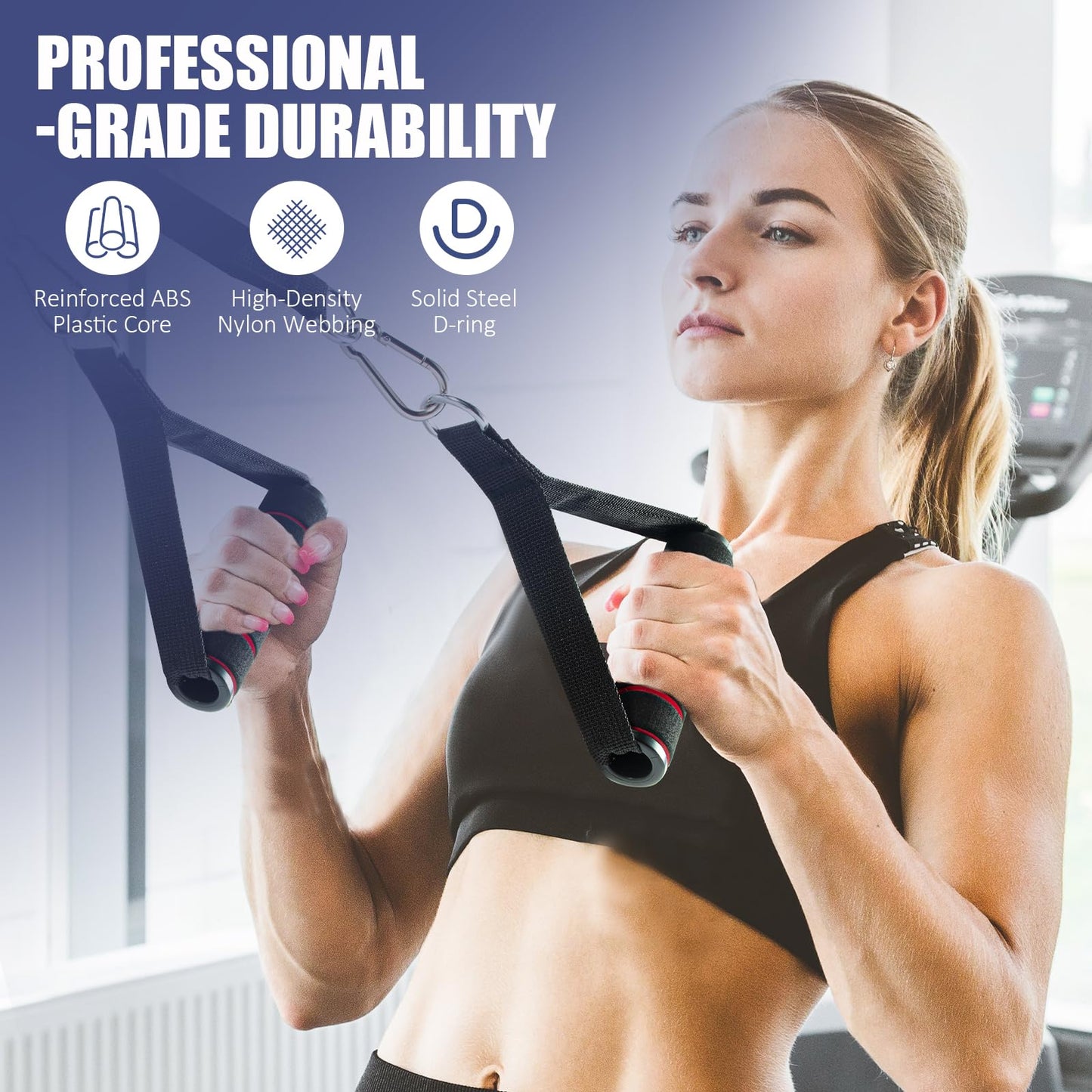 Citufuol 2 Pack Exercise Handles, Heavy-Duty Cable Machine Attachments for Strength Training, Pilates, Home Gym & Resistance Band Workouts