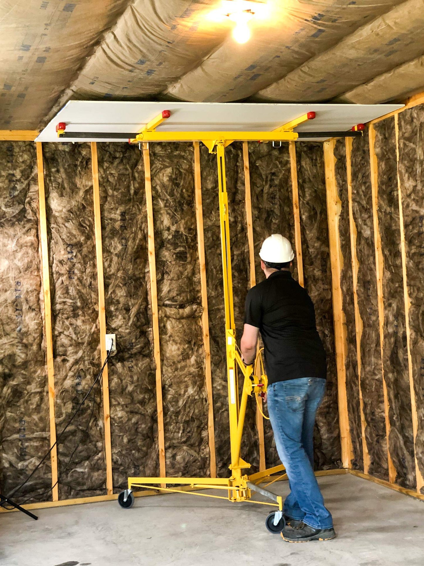 PANELLIFT Drywall Lift Model 125, Yellow & 117 Drywall Lift Storage Dolly, Yellow
