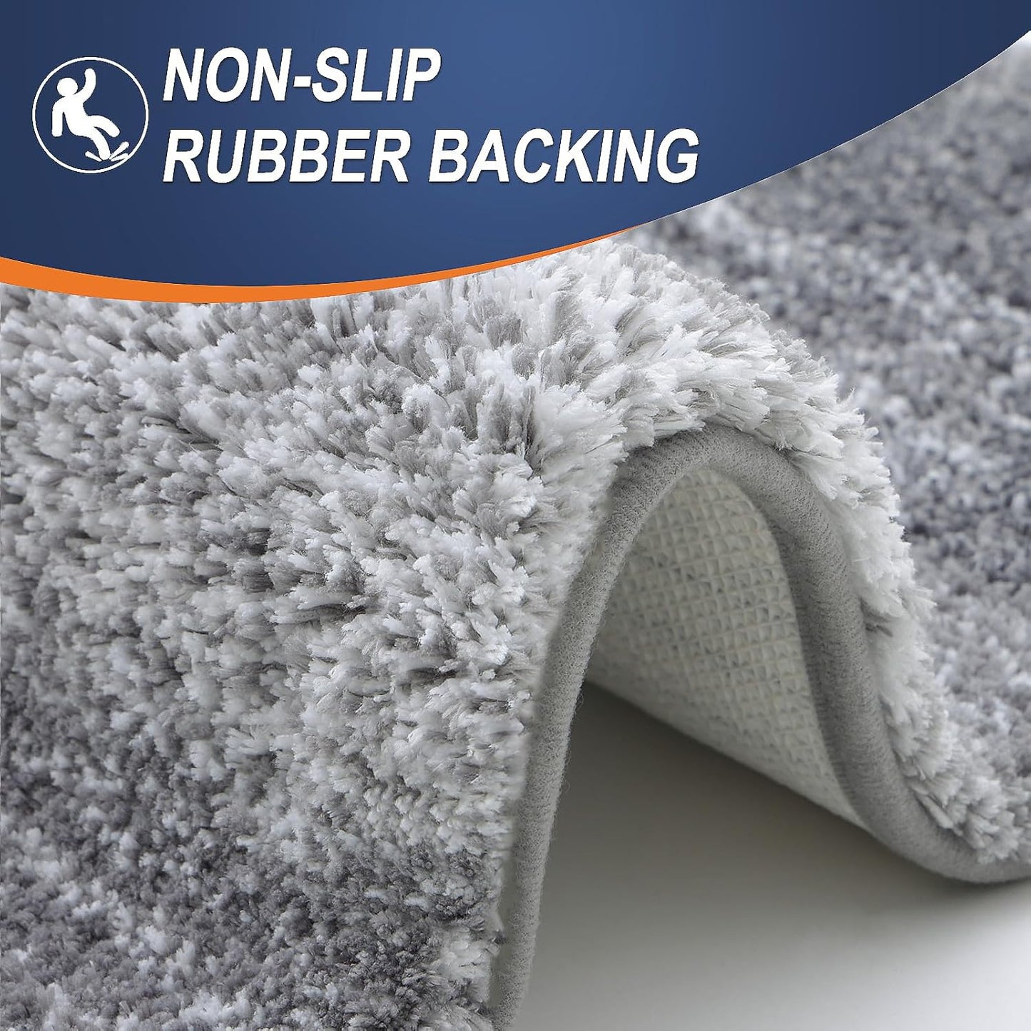 OLANLY Bathroom Rug Mat - Extra Soft, Absorbent Microfiber Runner | Non-Slip Plush Shaggy, 70x24, Grey