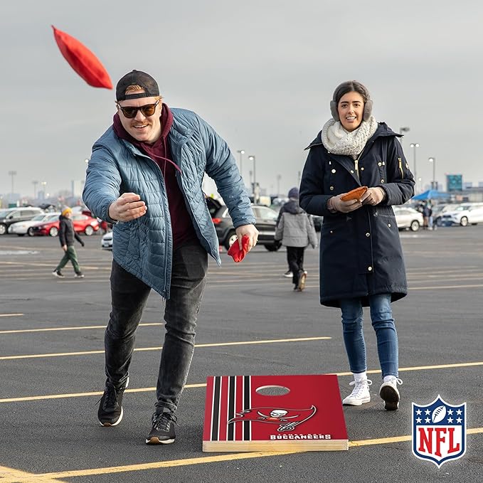 NFL 2' x 3' Solid Wood Cornhole Set with Direct Print HD Team Graphics – Great Gift for Any Football Fan! Bean Bag Toss Family Outdoor Games