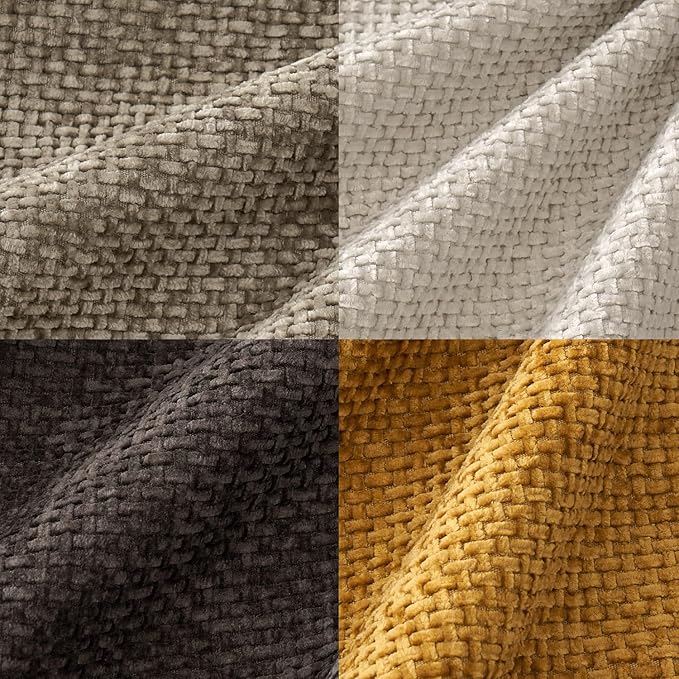 MIULEE Pack of 4 Couch Throw Pillow Covers 16x16 Inch Neutral Gold/Brown Soft Decorative Chenille Pillow Covers Farmhouse Accent Cushion Covers for Boho Home Decor Sofa Bedroom Living Room
