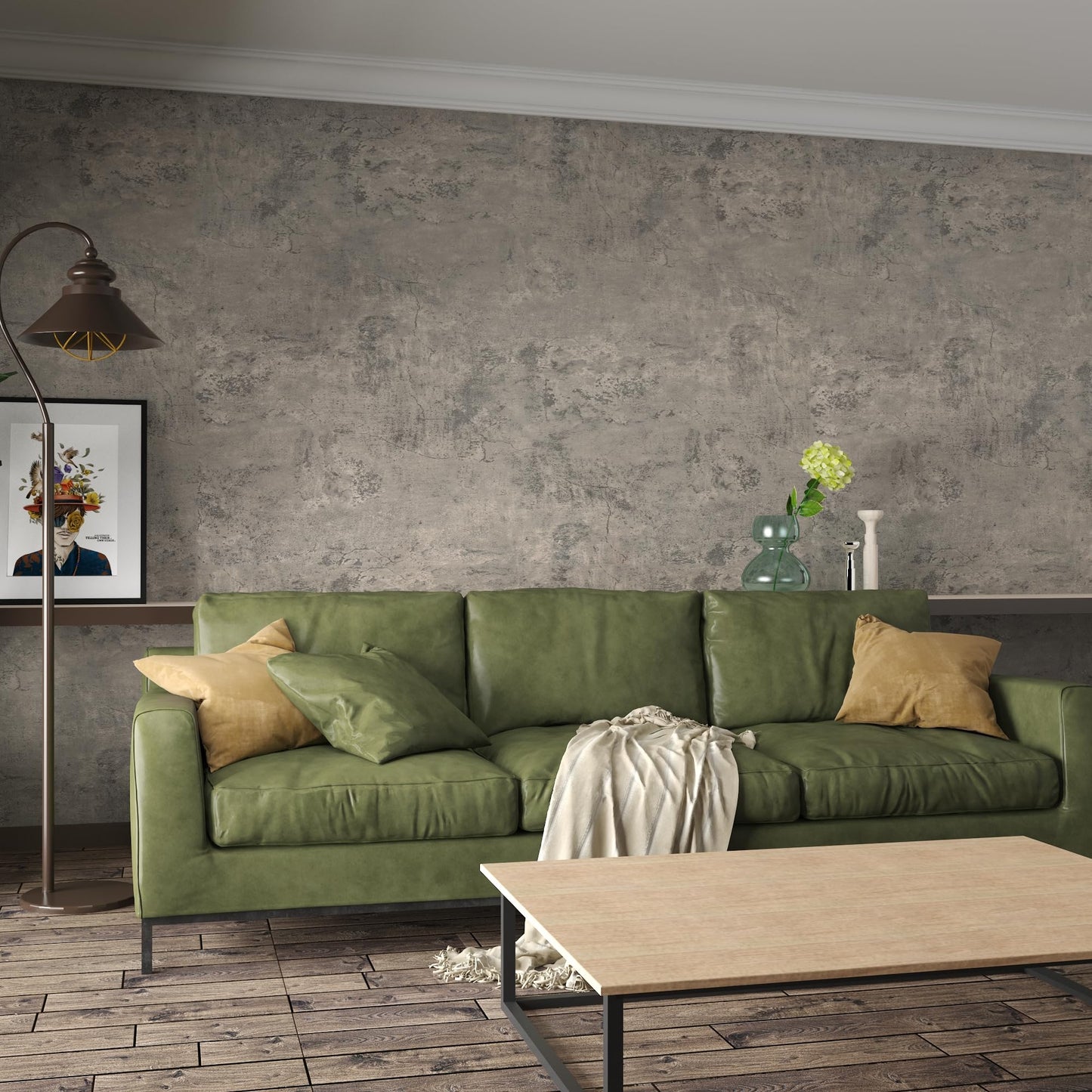 3yecao 31"×354" Extra Thicker Light Brown Grey Concrete Contact Paper Gray Concrete Wallpaper Peel and Stick Wide Viny Wrap 3D Textured Cement Waterproof Wall Sticker for Walls Bedroom Bathroom Gym