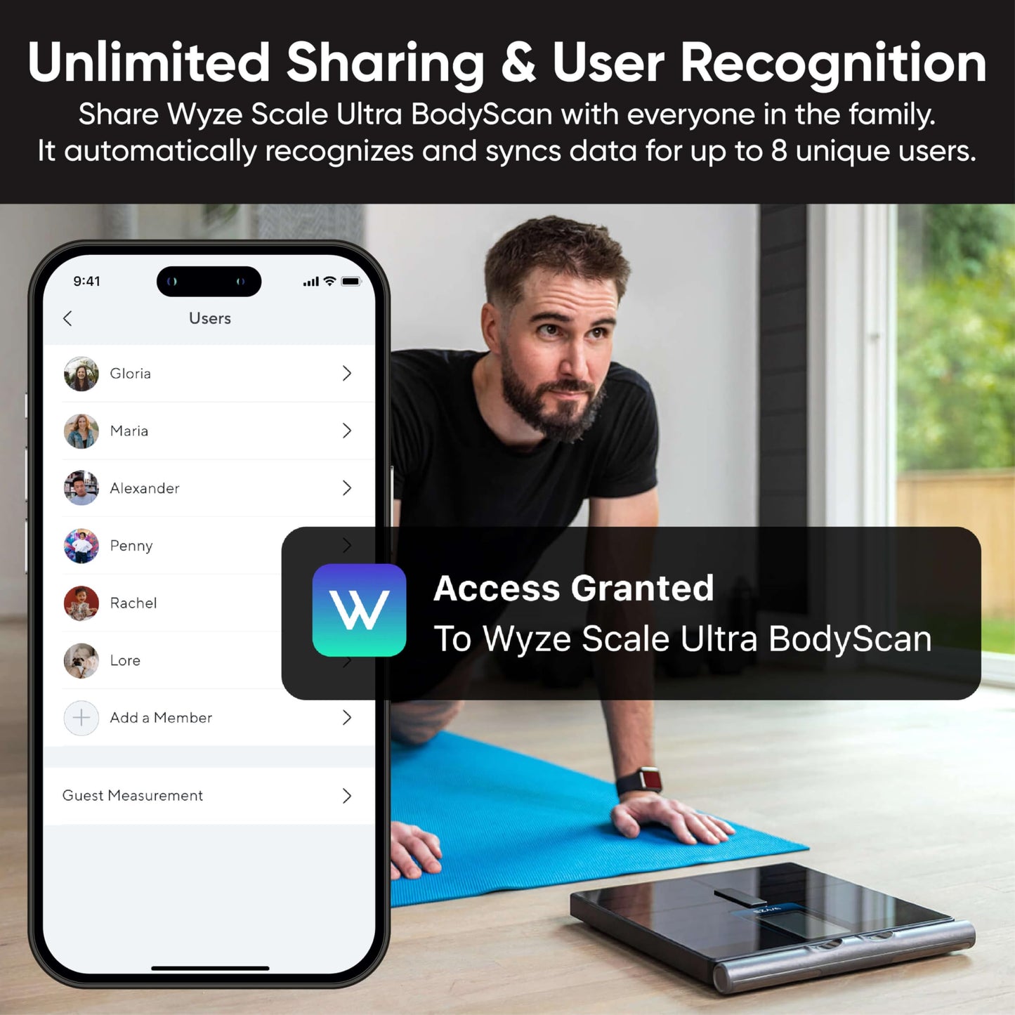 Wyze Smart Scale Ultra BodyScan with Handle – Wi-Fi & Bluetooth Body Composition Scale for Weight, BMI, Body Fat, Muscle Mass, and Segmental Measurement, 400 lbs, Black