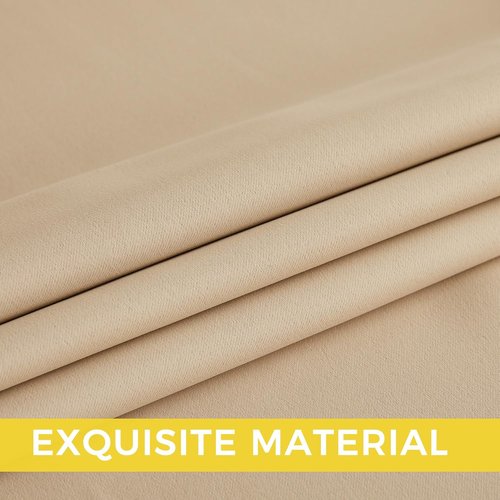 NICETOWN Blackout Curtains - Grommet 2 Panels, 72 Inches Long in Biscotti Beige for Ultimate Light Control