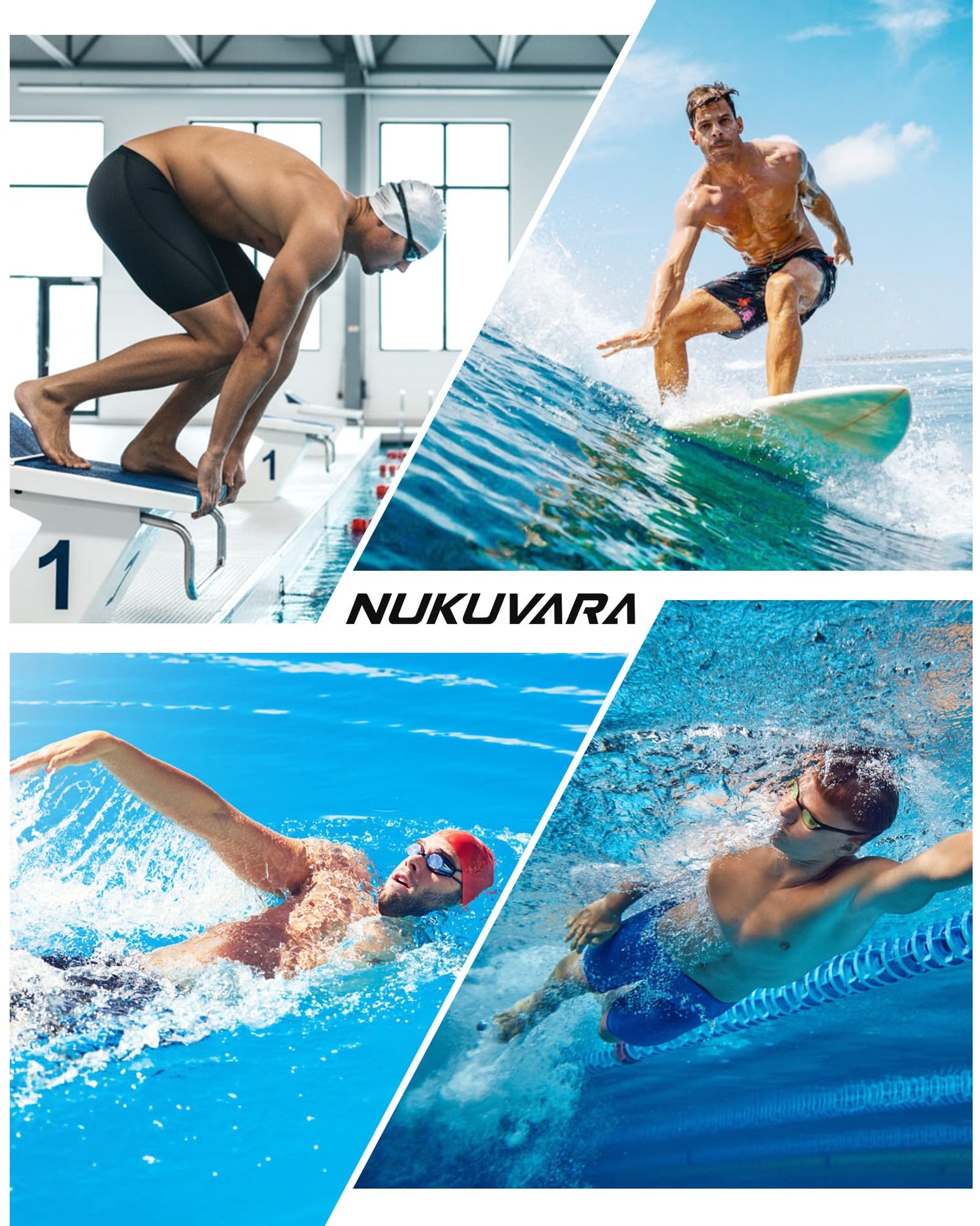 Nukuvara Men's Swim Jammers Competitive Racing Training Swimsuit Quick Dry Athletic Team Compression Swimming Shorts UPF50 Green S
