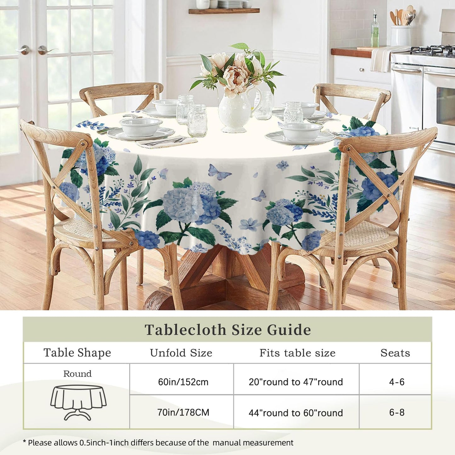 Eikione Fall Tablecloth 70 Inch, Maple Leaf Table Cloth, Waterproof, Wrinkle Free Polyester Table Cover for Autumn Picnics, Halloween Dining Decorations
