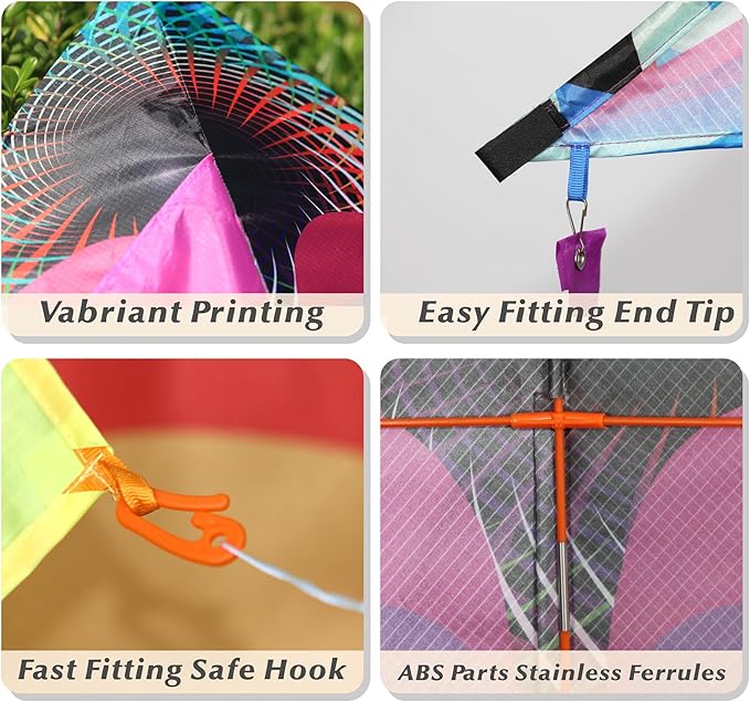 ORGCLDKT-Rainbow Cruiser Delta Kite, Kites for Kids Ages 8-12,4-8,Boys,Girls,Kites for Adults,Beach,Beginners,Giant.1Pc or 3Pcs Pack. Easy to Fly.