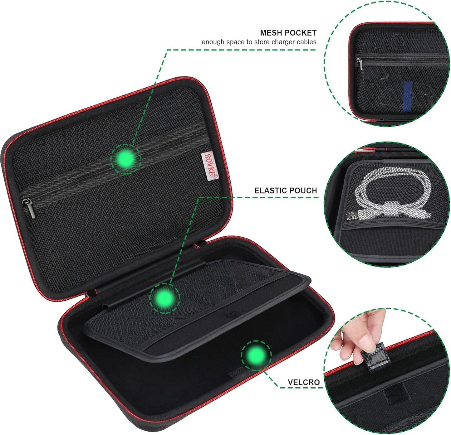 BOVKE 10-inch OTR1000 OTR1010 1090 Hard Carrying GPS Case for Garmin Dezl / / RV GPS Navigator System, Mesh Pocket