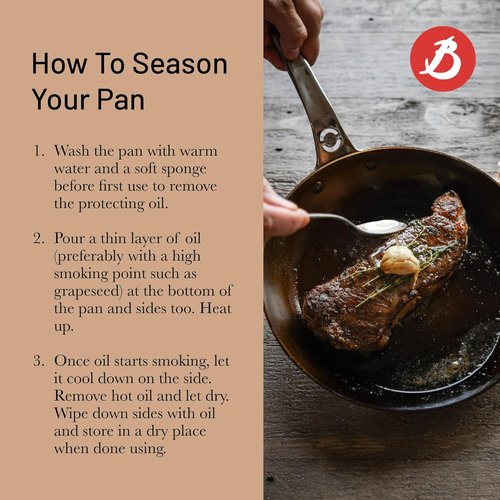de Buyer MINERAL B Pro Carbon Steel Fry Pan - 11” Diameter, Naturally Non-Stick Finish | Perfect for Searing & Sautéing