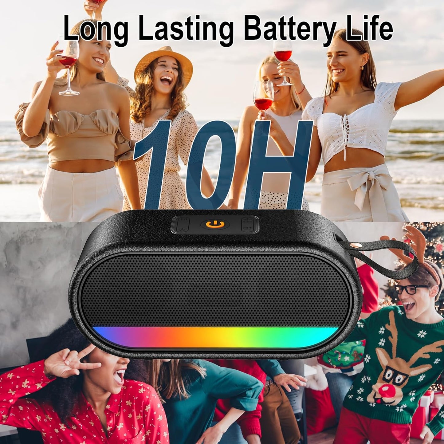 Dyurwa 24W 5.3, 10H IPX6 Bluetooth Speaker with Dual Speaker, HD Loud Sound, Portable Outdoor Wireless Punchy Bass