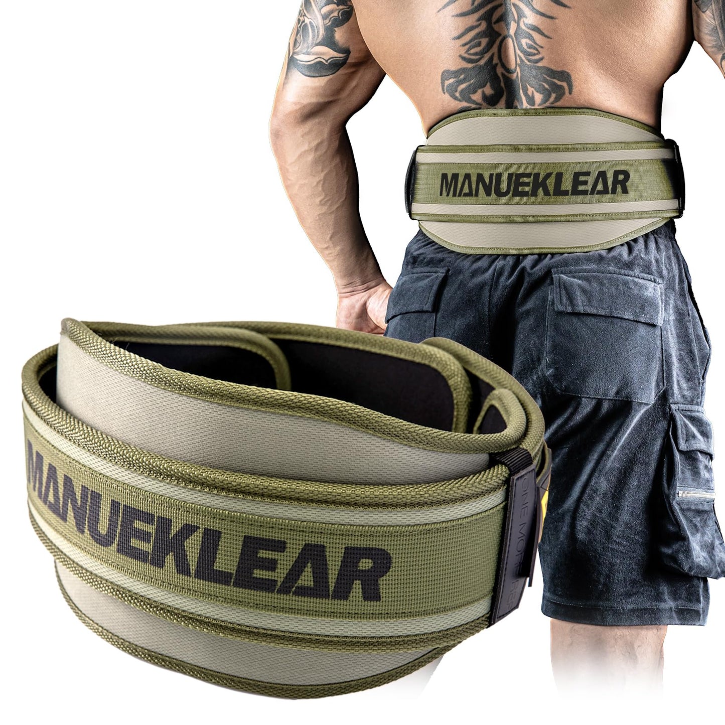 Weight Lifting Belt, Lifting Belts for Women Men,MANUEKLEAR Weightlifting Belt Quick Locking Back Support for Bodybuilding, Fitness, Powerlifting, Cross Training, Squats, Workout, Exercise (Olive Drab, M（32-37inches）)