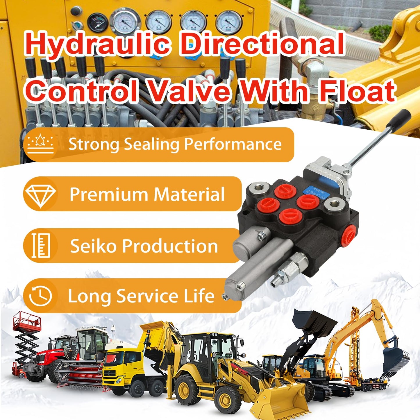 ‎JAHEZYAN Hydraulic Control Valve with Float, 2 Spool 11GPM Hydraulic Directional Valve for Log Splitters, Tractors Loaders