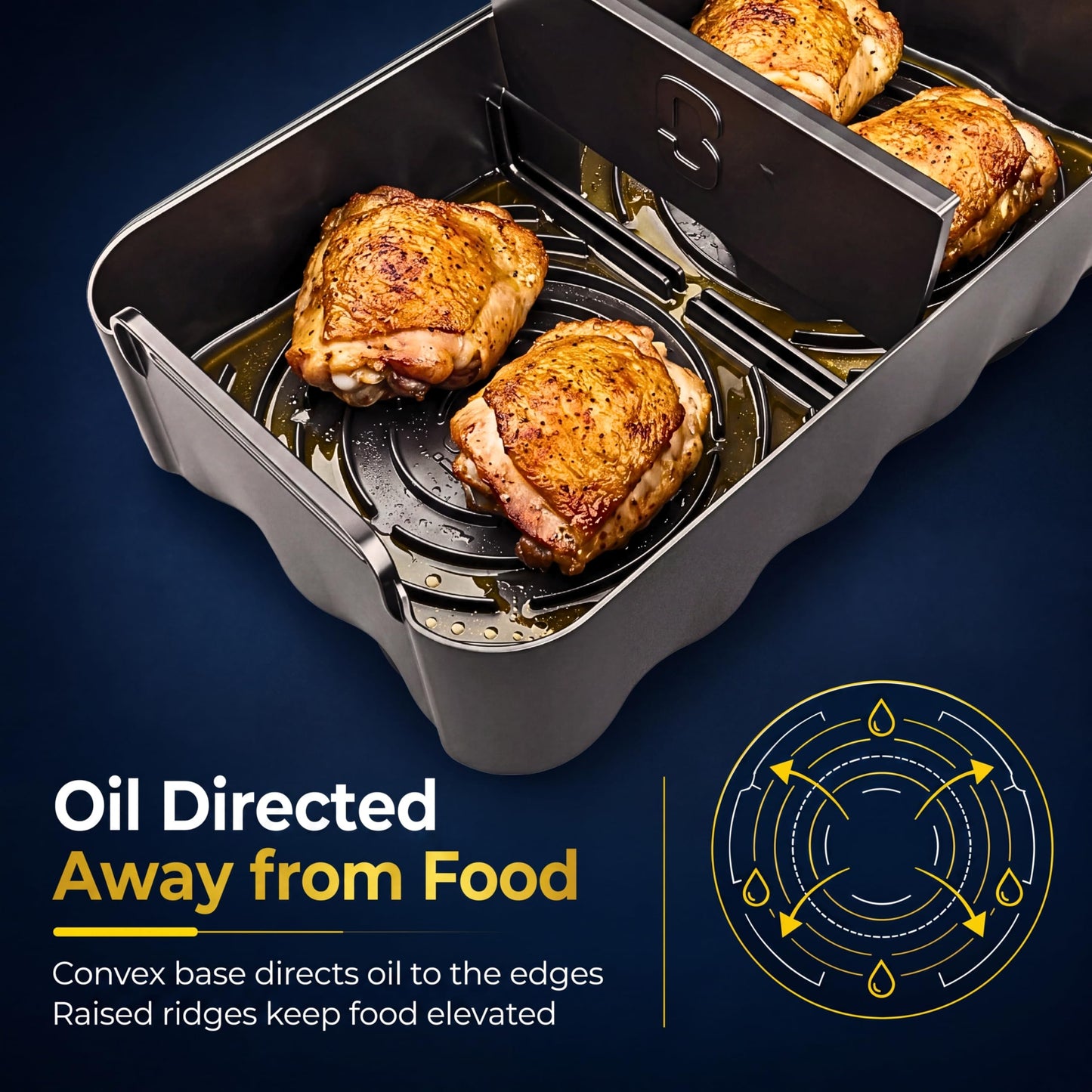 11 QT Premium Silicone Liner | 11QT Air Fryer Liners | Specifically Made for Ninja AD350CO | Ninja Foodi 11 Quart 7-in-1 MegaZone XL FlexBasket Liner | 1PC