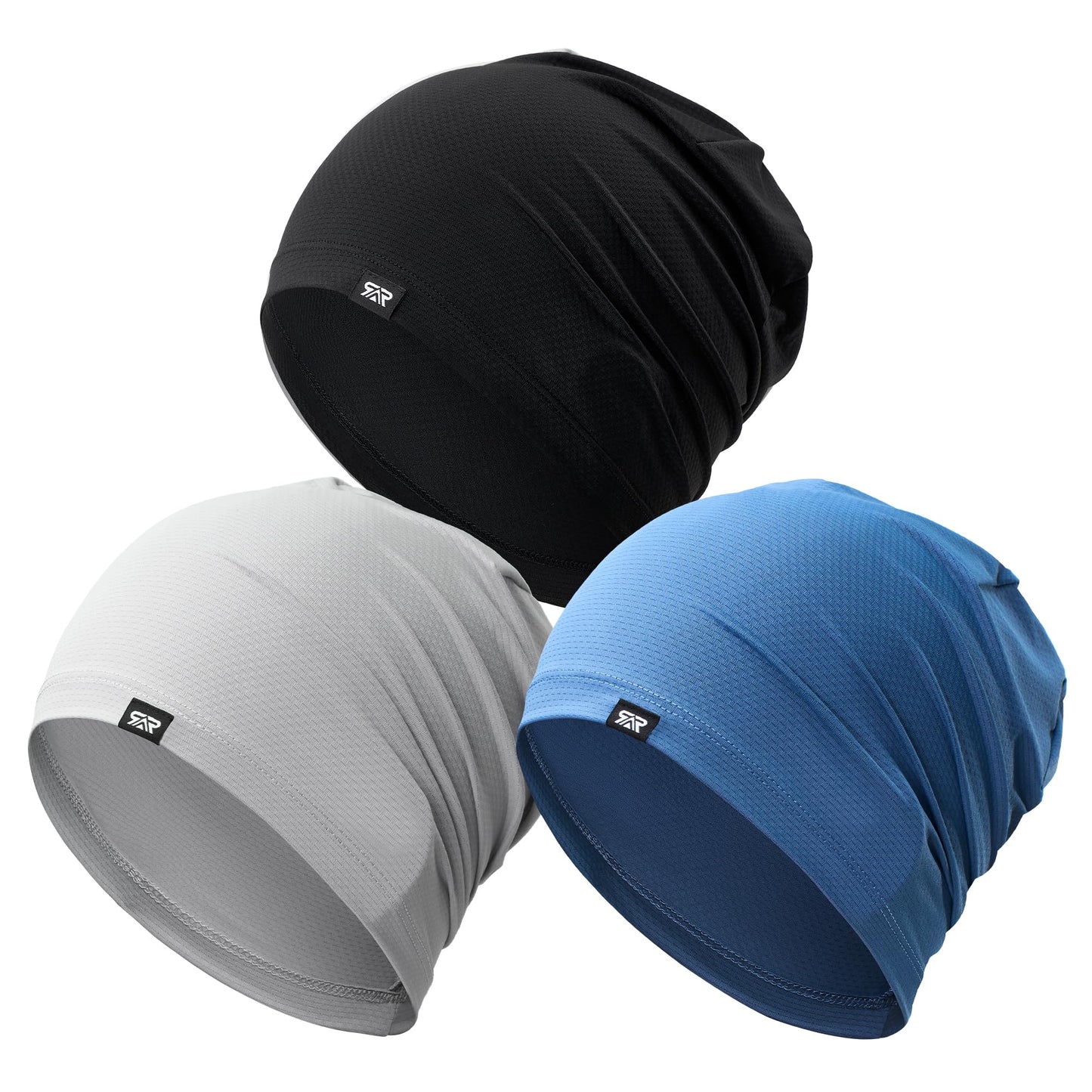 QINGLONGLIN 3Pcs Cooling Skull Cap for Men Women-Lightweight Breathable Beanie Hat, Thin Quick Dry Running Cap for Cycling