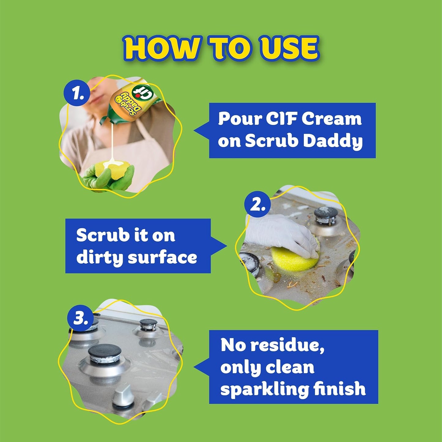 Scrub Daddy Scrub Mommy | Scratch-Free Dual-Sided Kitchen & Bathroom Scrubber + Cif All-Purpose Cleaner - Complete Cleaning Supplies Kit