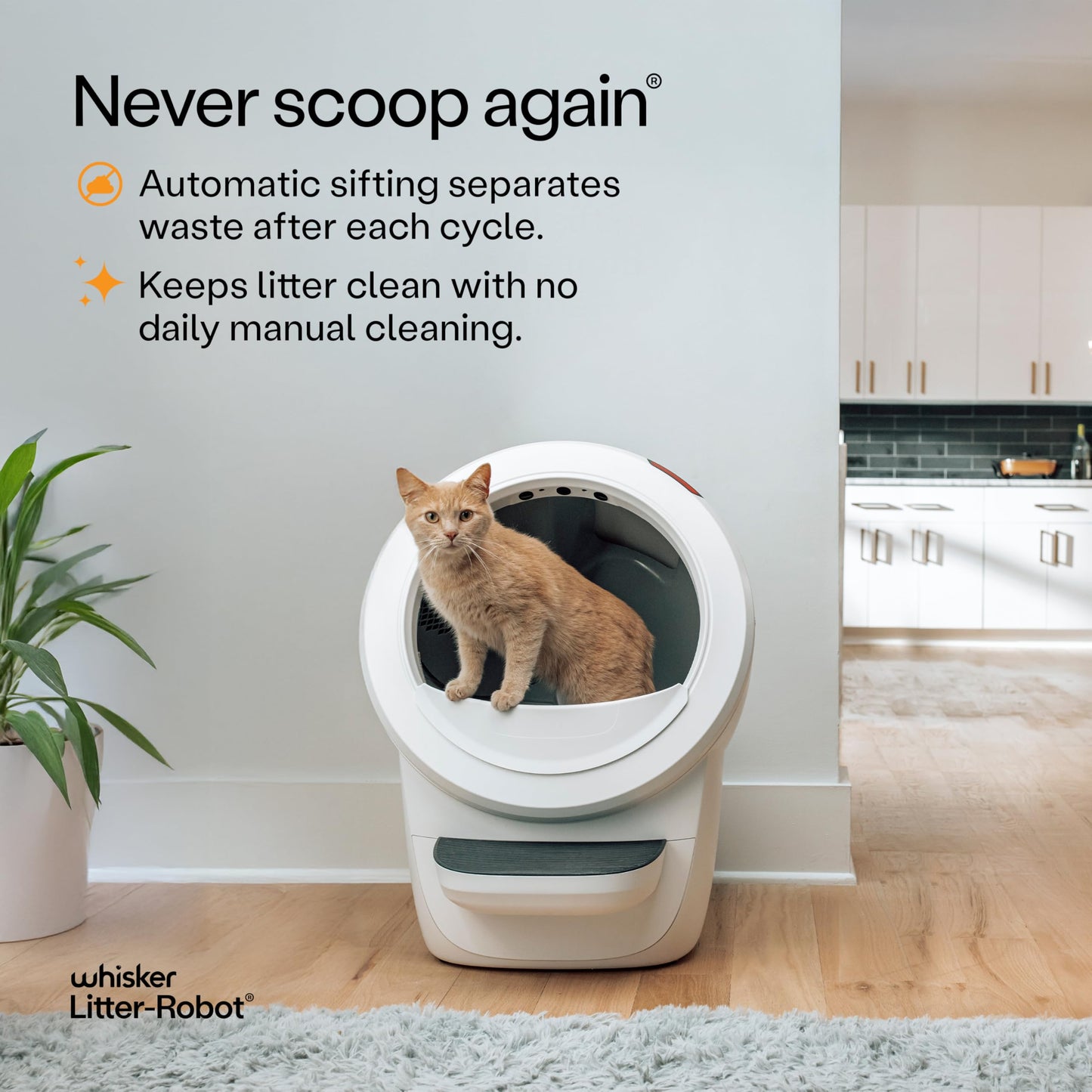 Whisker Litter-Robot 4 Supply Bundle, White - Automatic, Self-Cleaning Cat Litter Box, WiFi Enabled, Includes Litter-Robot 4, 3 OdorTrap Refills, 10 Liners, 30 Cleaner Wipes, & 2 Carbon Filters