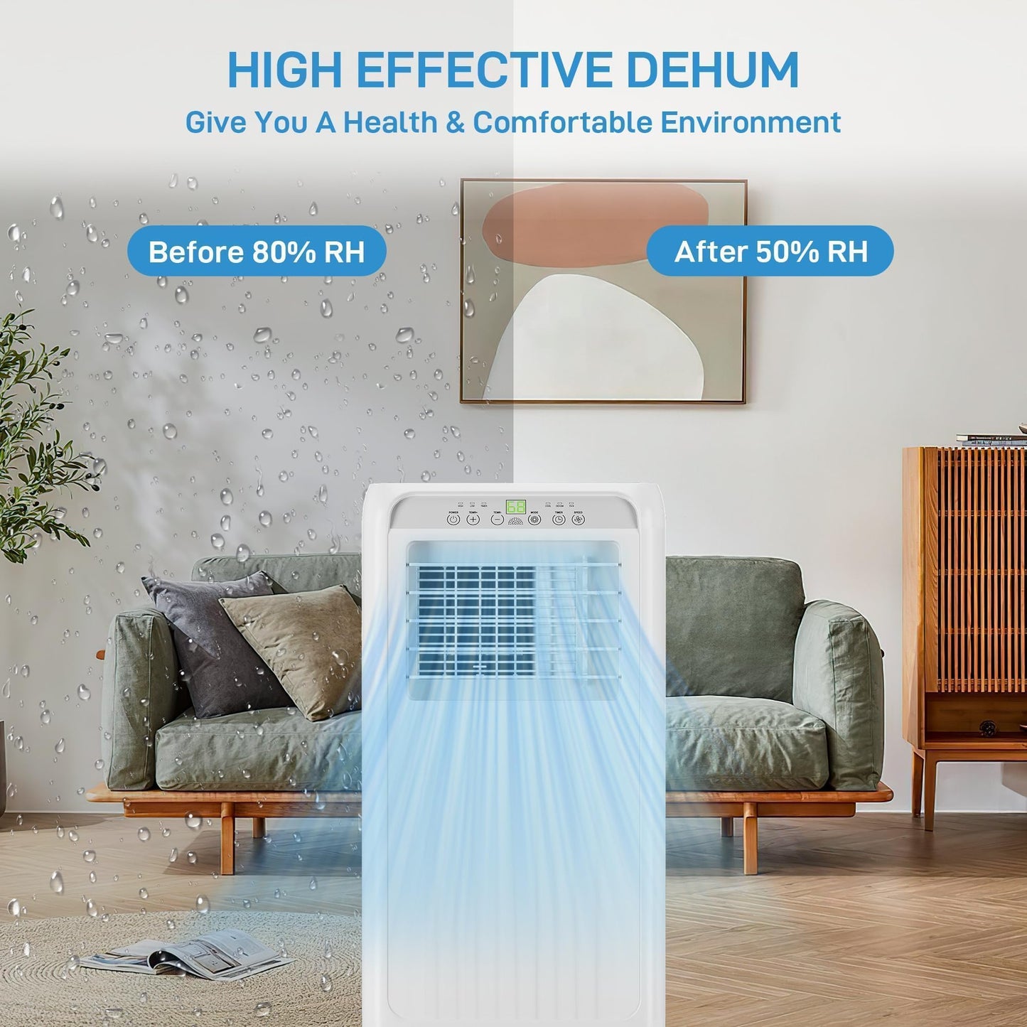 GarveeLife Portable Air Conditioner,10,000 BTU for Rooms up to 450 Sq.Ft., Smart Compact AC Unit with Cooling, Dehumidifier, Fan, Remote Control and Window Kit, White