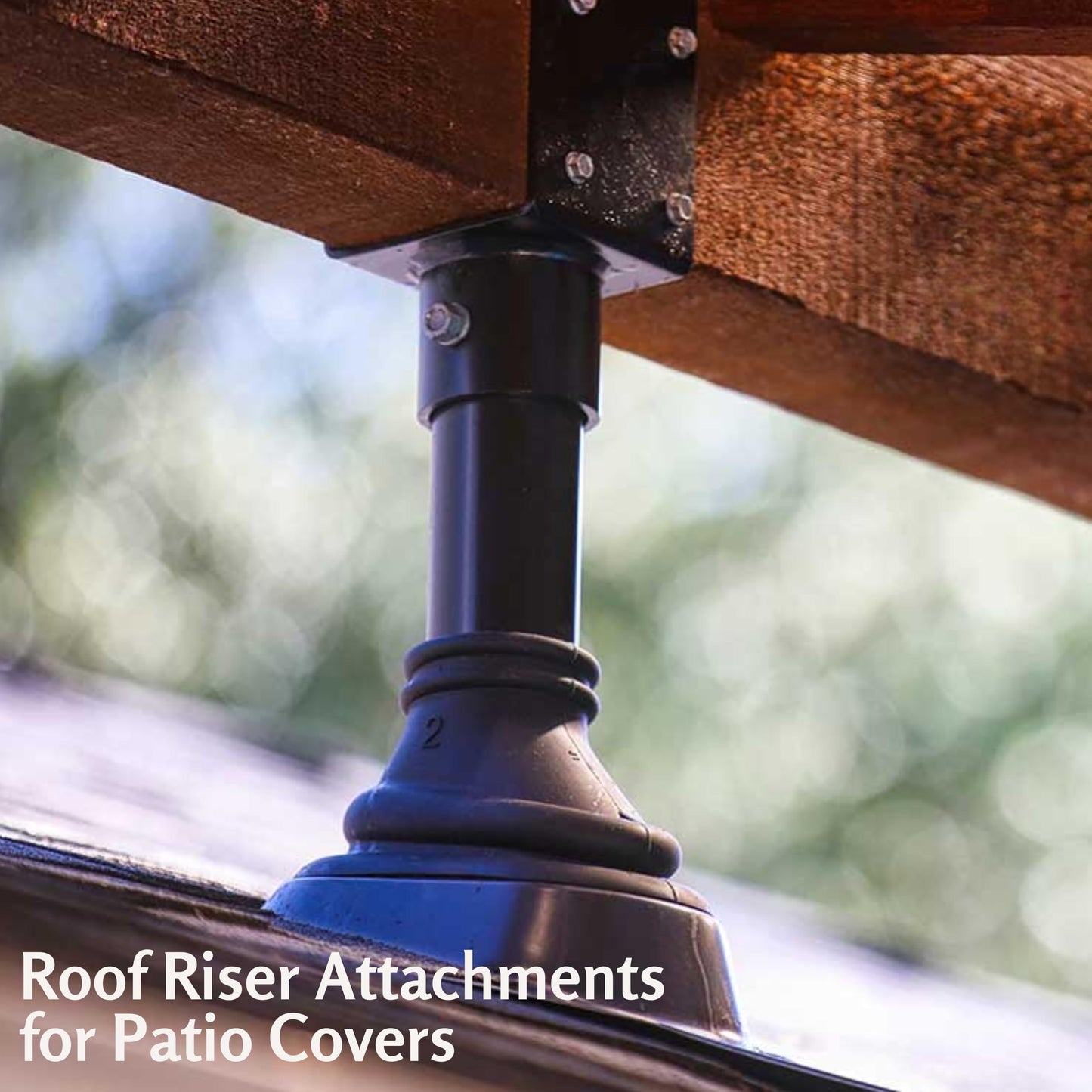 SkyLift 18" Riser, 3-1/2" Saddle, Heavy Duty, Black Roof Riser