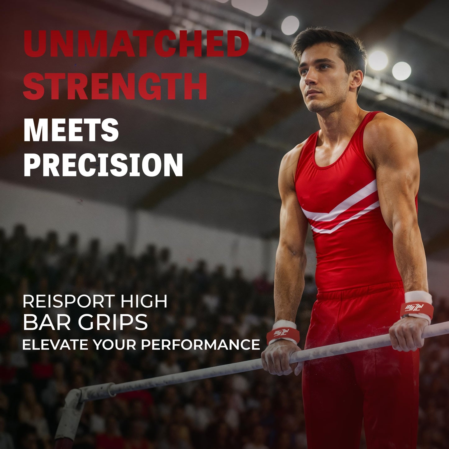 Reisport Protec High Bar Gymnastics Grips for Men - Triple Strength Leather Hand Grips for Gymnastics Bars - Gymnastics Equipment & Accessories for Advanced Gymnasts