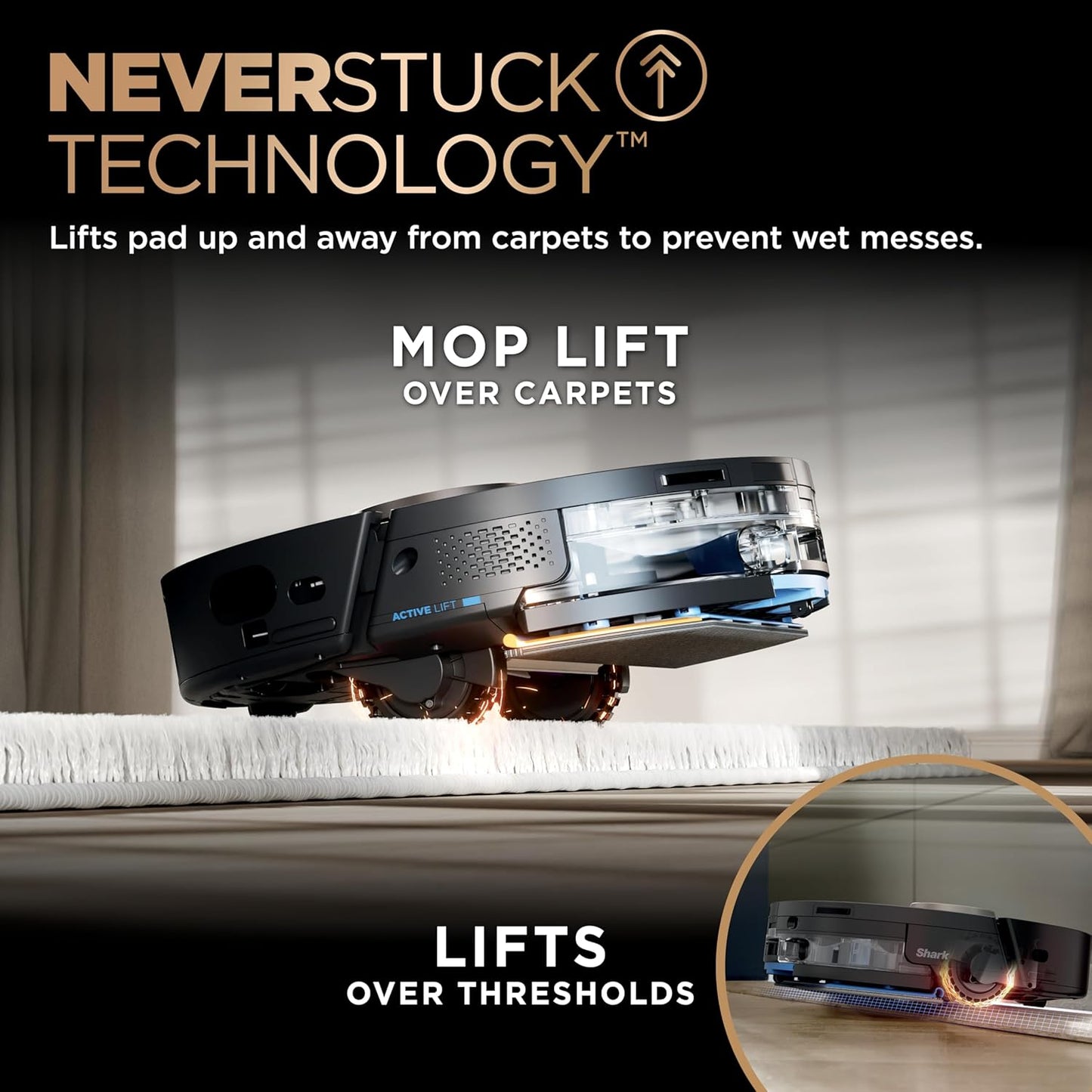 Shark Robot Vacuum & Mop Combo - PowerDetect NeverTouch Pro, Self-Emptying & Self-Cleaning, Black