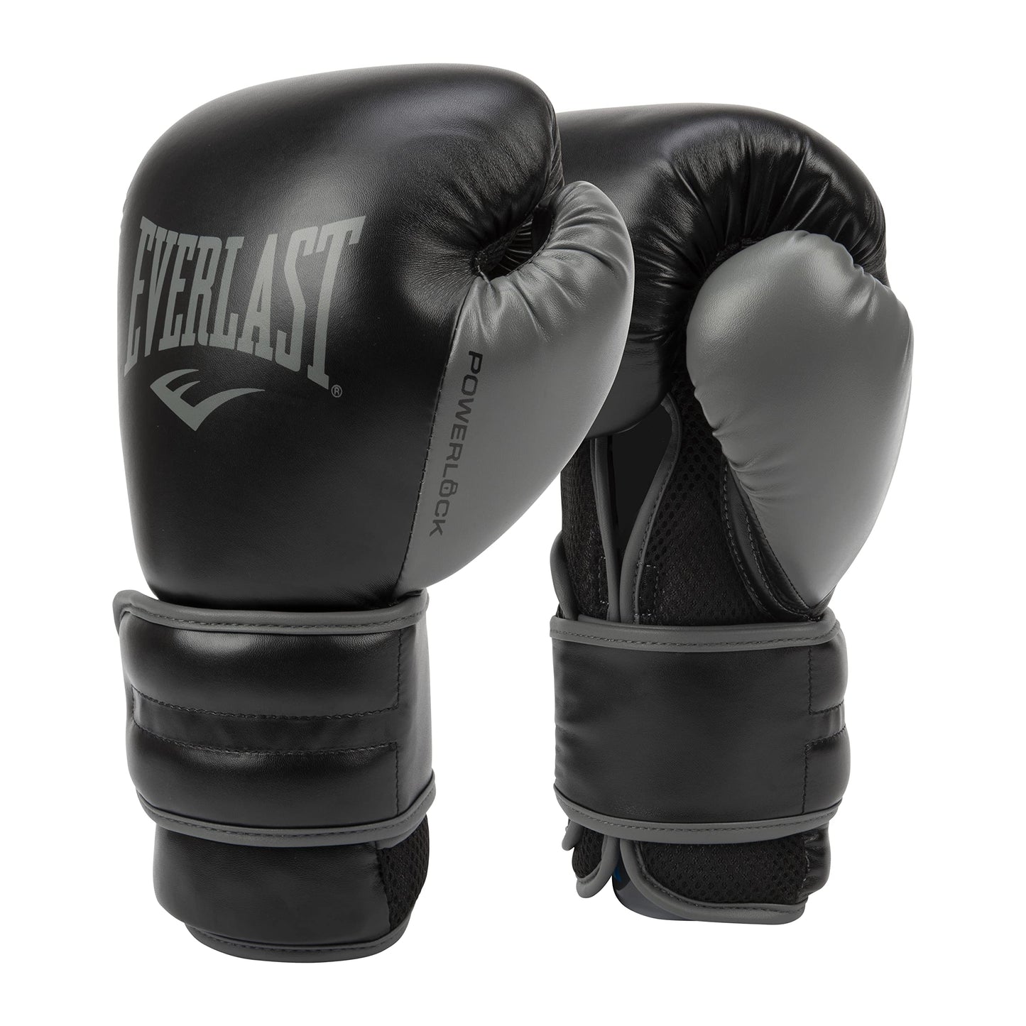 Everlast Powerlock 2 Hook & Loop Boxing Gloves | Fight Training Gloves | Hook and Loop with Durable Hand & Wrist Support | Heavy Bag & Fitness Training (Black, 16 oz)