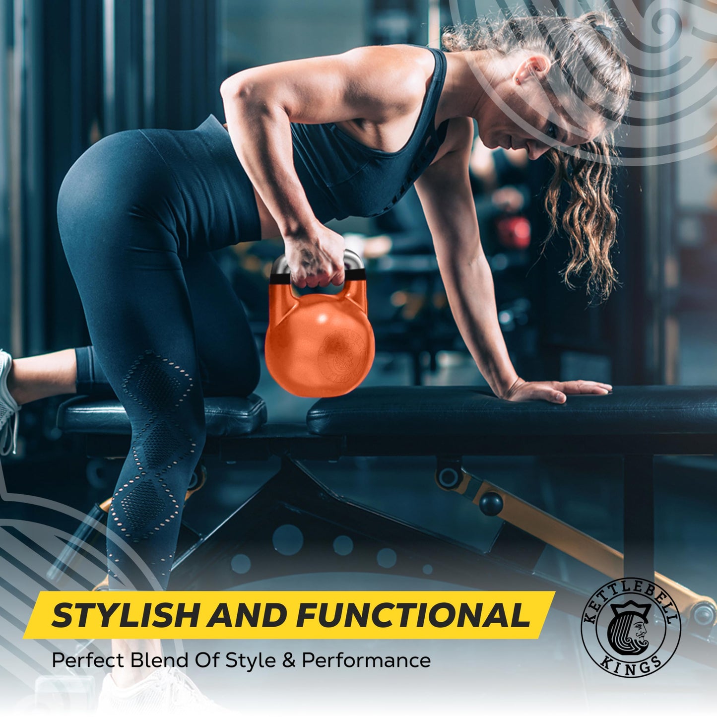 Kettlebell Kings Competition Kettlebells Weight - 33mm handle - 30 KG - Hand weights Workout Gym Equipment and Strength training sets for Women and Men - Weights set for Home Gym - 4-32KG