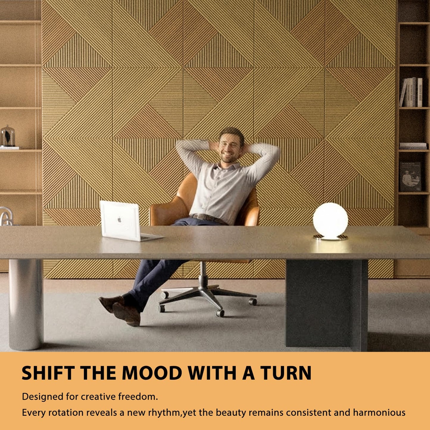 6 Pack Art Acoustic Panels, TEMGCUAM Self-Adhesive Sound Absorbing Wall Panels, 72"×48" Decorative Acoustic Treatment Panels for Home Office, Studio, Ceiling & Media Room