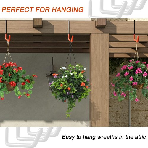 HUPBIPY Rafter Hanger - Large Garage Hooks for Bike Storage | Non-Slip Coating, 12-Pack, Black