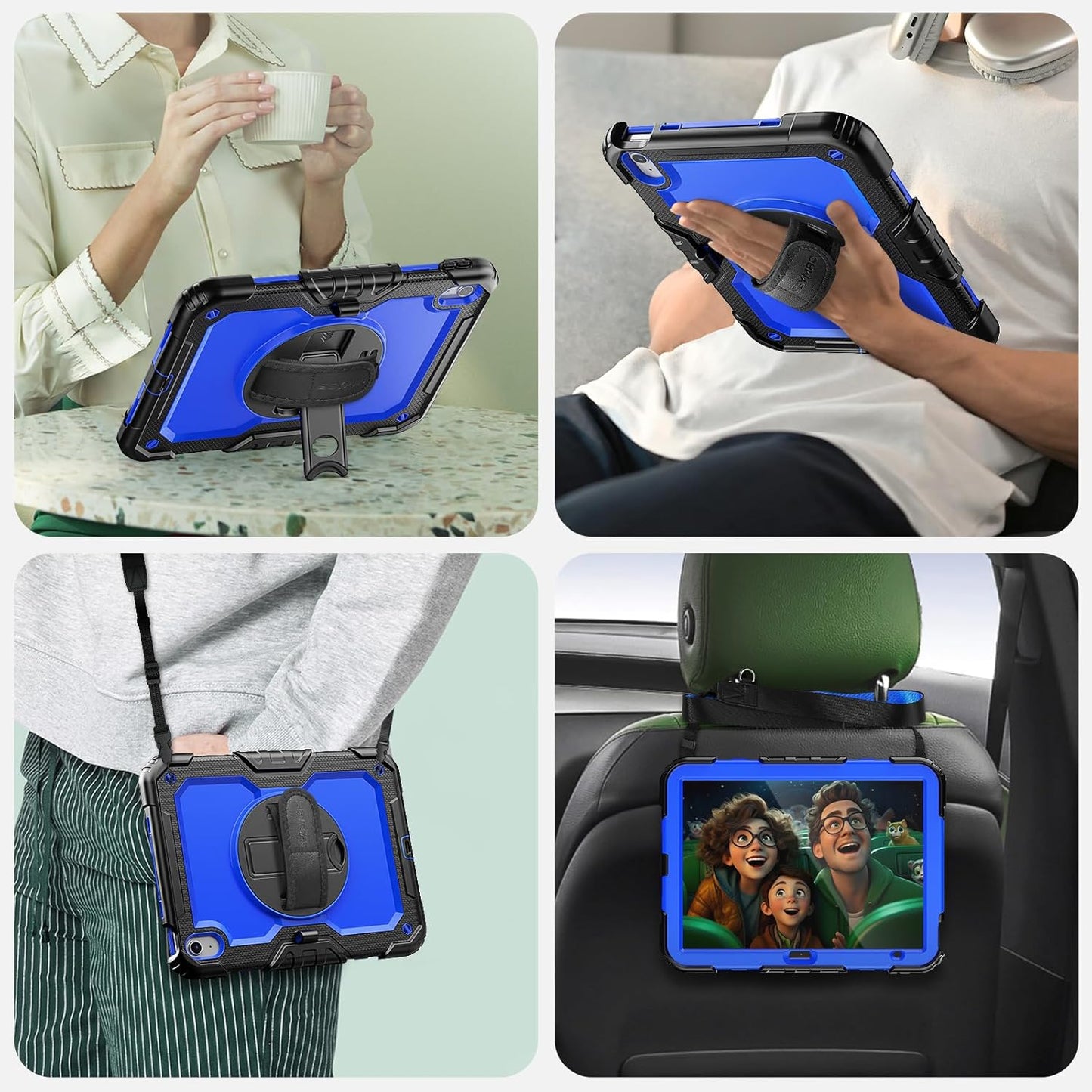SEYMAC (A16) 11th/10th 2025/2022 (11/10.9), Case for iPad Generation Heavy Duty Full-Body Shockproof Protective Case