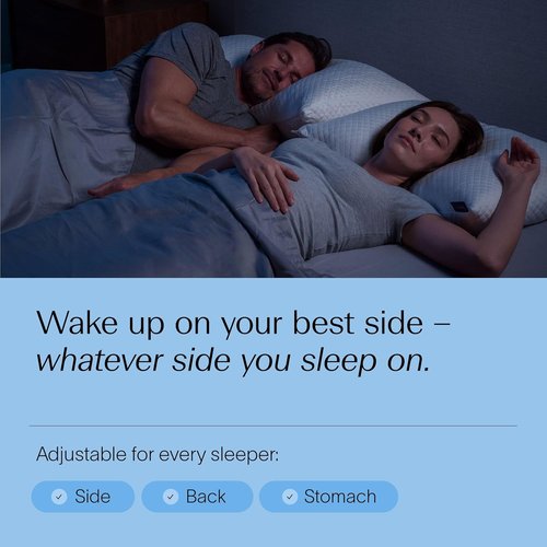 DreamyBlue Signature Pillow - Adjustable Loft Shredded Memory Foam for All Sleep Positions | Washable Bamboo Cover (Queen)