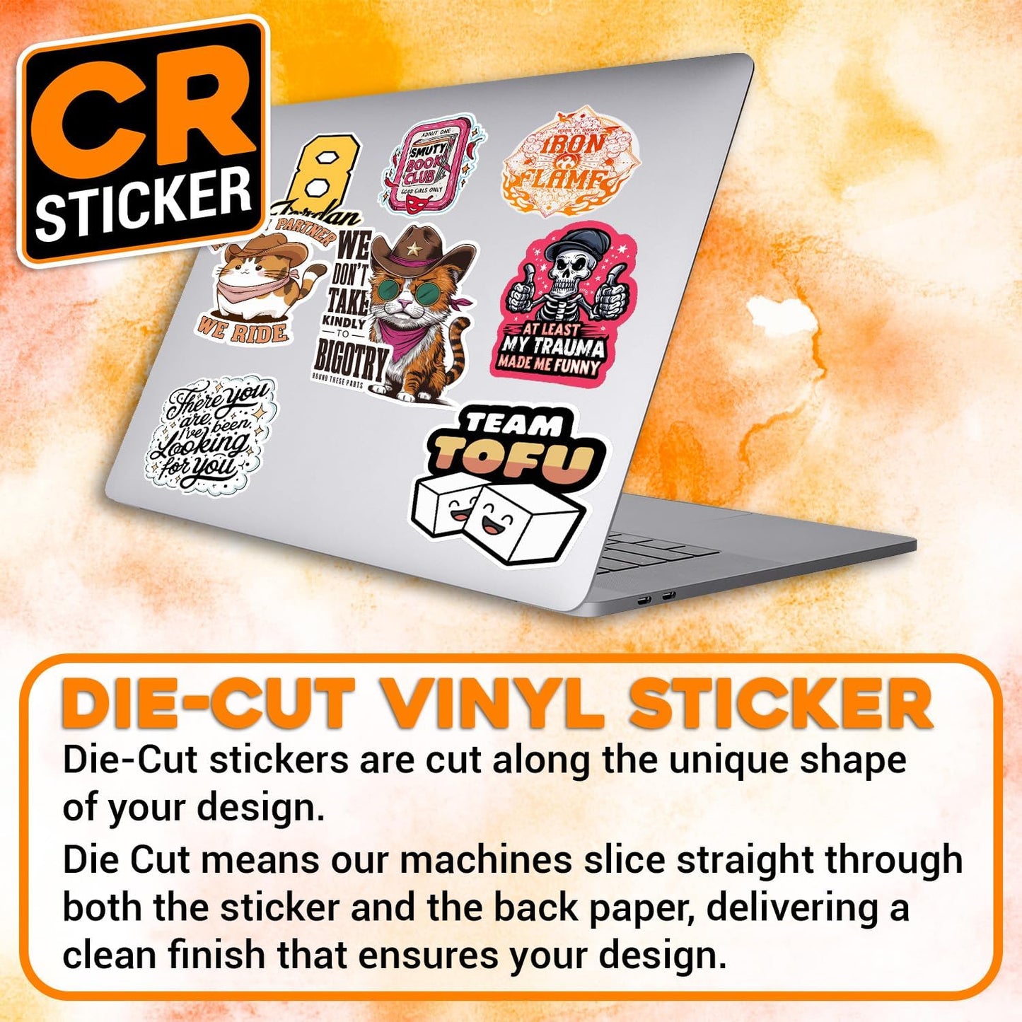 CRSTICKER V3 Team Tofu Vegan Sticker Waterproof Vinyl Decal for Water Bottles Tumbler Laptop Car Kindle - Gift for Kid