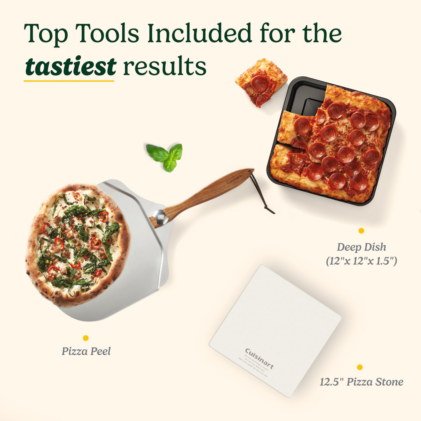 Cuisinart Indoor Pizza Oven, Bakes 12" Pizzas in Minutes, Countertop Electric Pizza Oven Heats up to 700°F, Large Viewing Window, Interior Light, Includes 12.5" Pizza Stone, CPZ-120, Stainless Steel