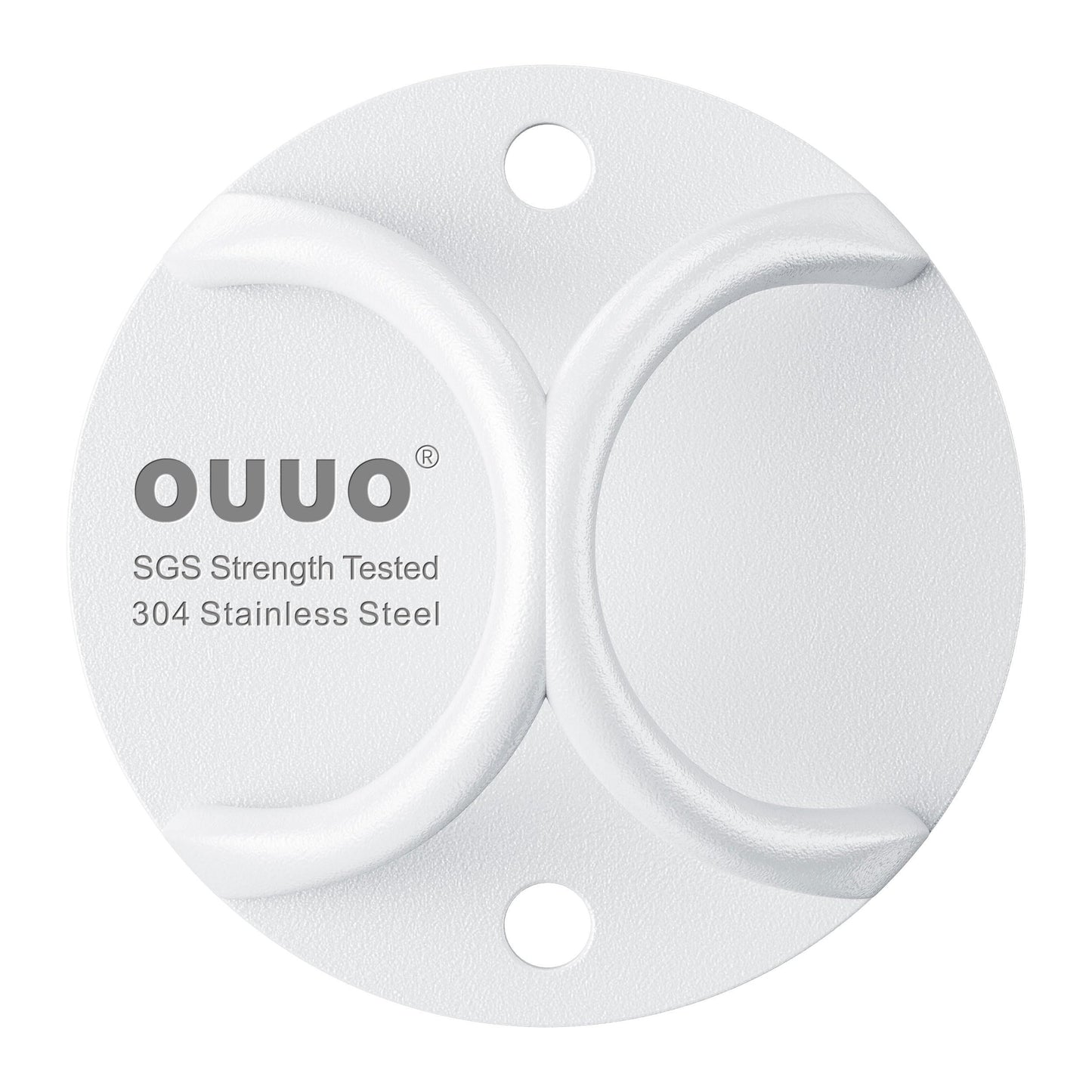 OUUO 304 Stainless Steel Wall Mount Anchor for Resistance Bands & Home Workout Straps, One-Piece Design Ceiling Bracket, Powder Coated Hook for Indoor & Outdoor Use (White)